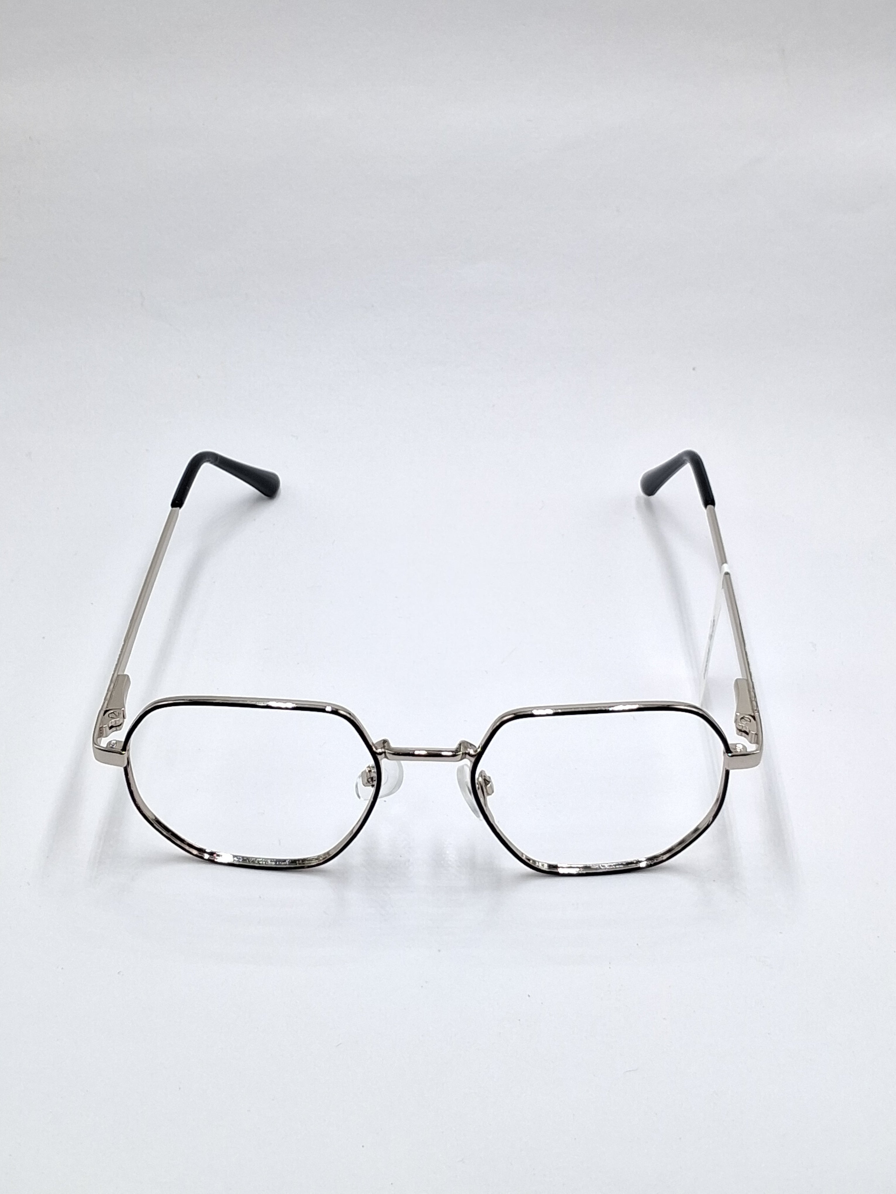 vision plus black and silver metal frame