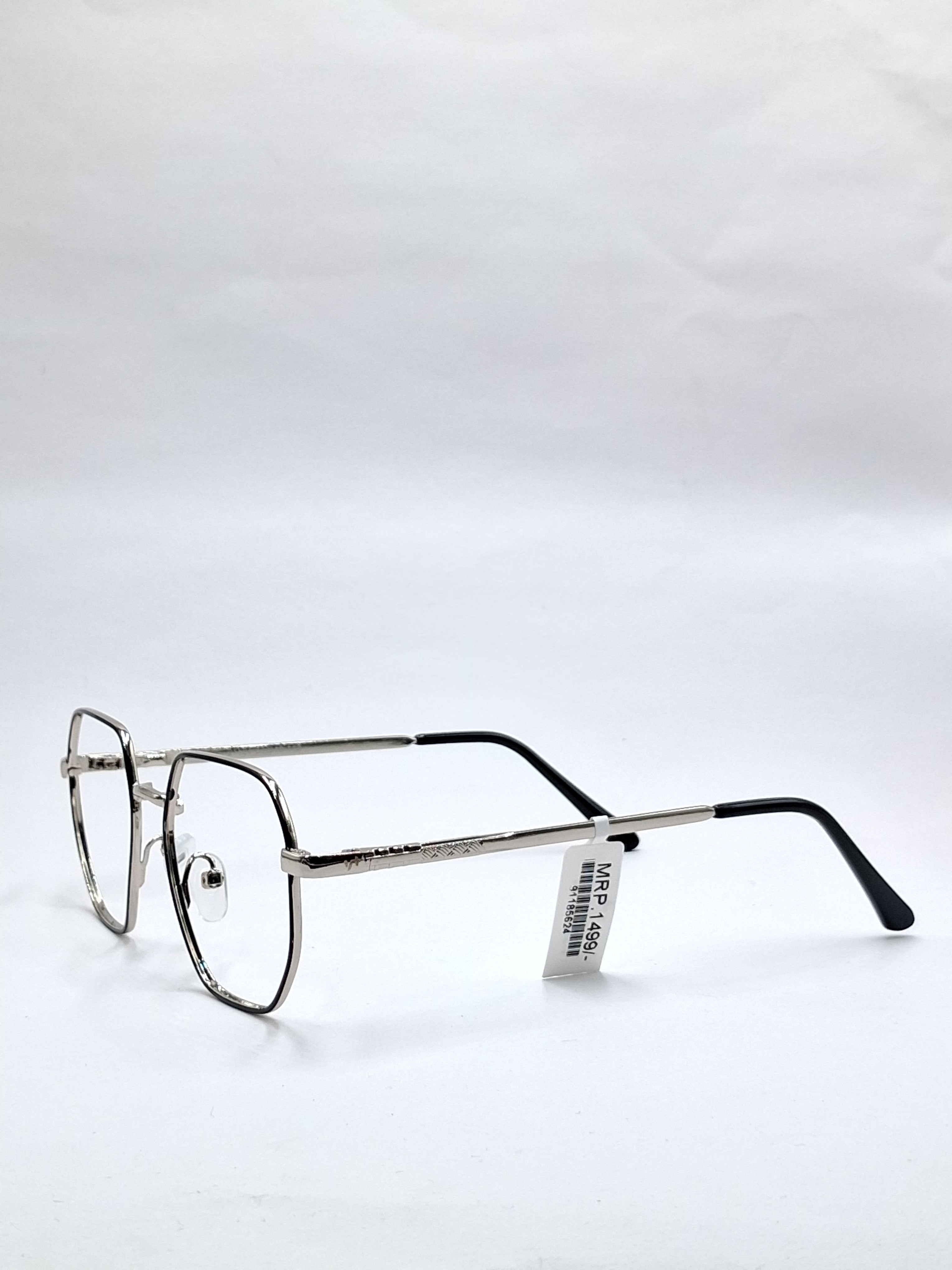 vision plus black and silver metal frame