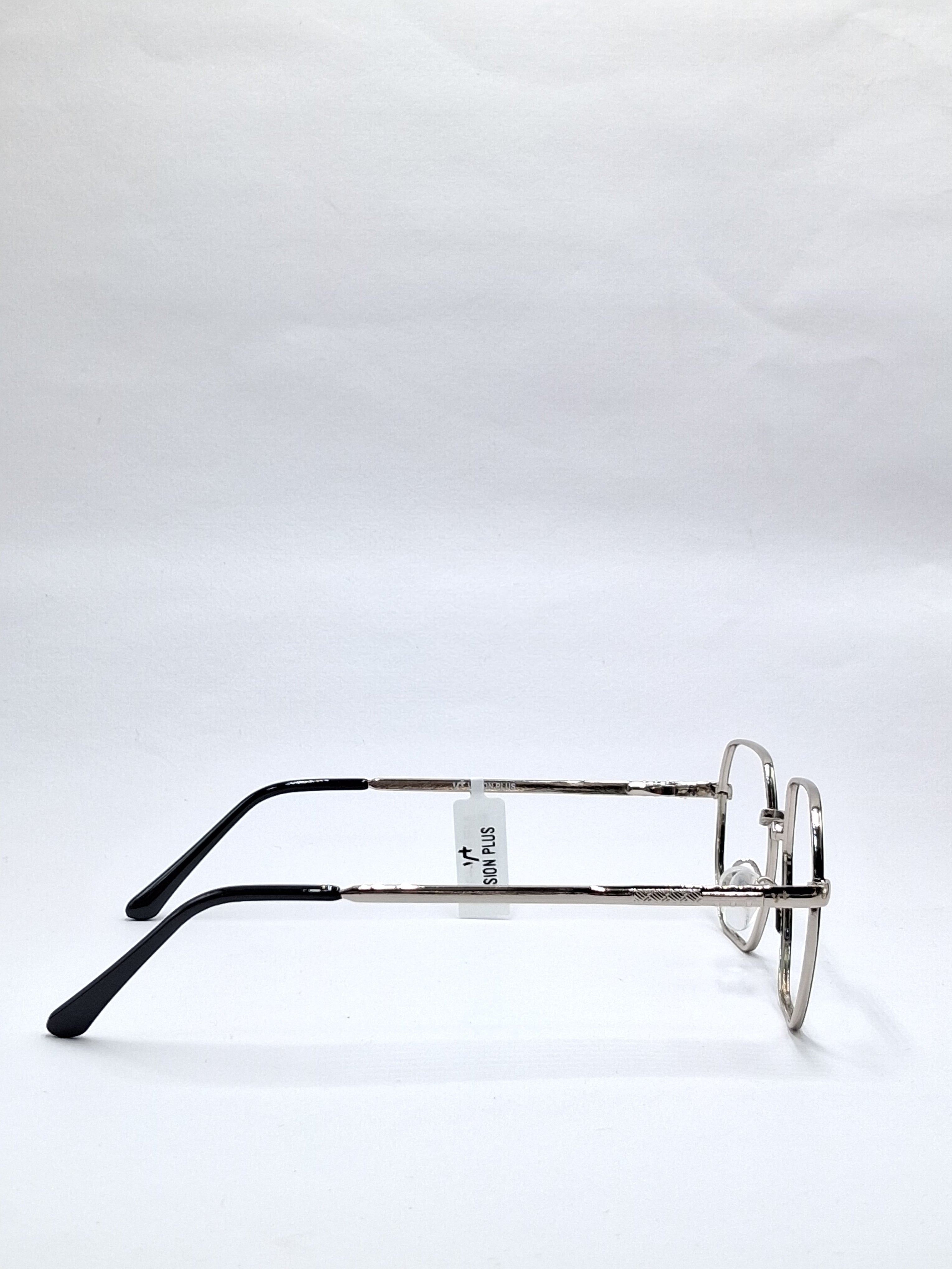 vision plus black and silver metal frame