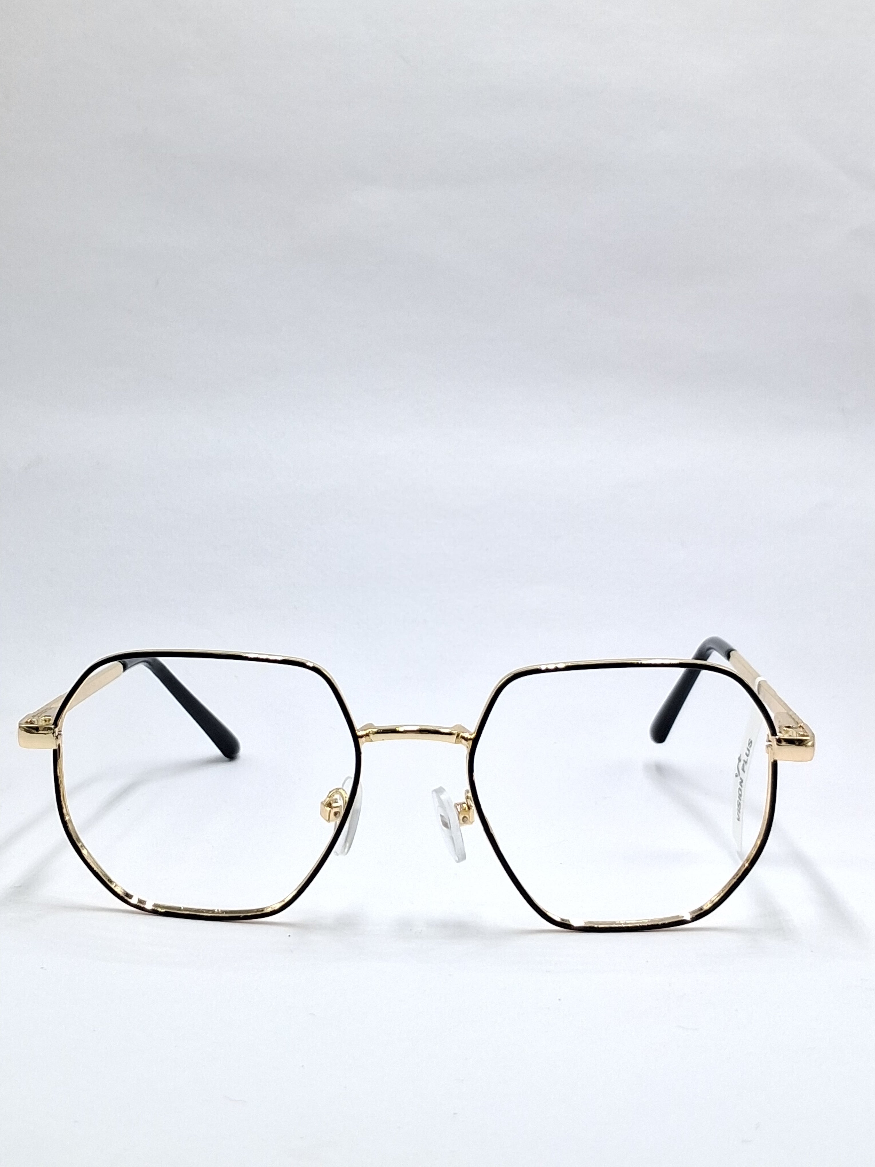 vision plus black with gold metal frame
