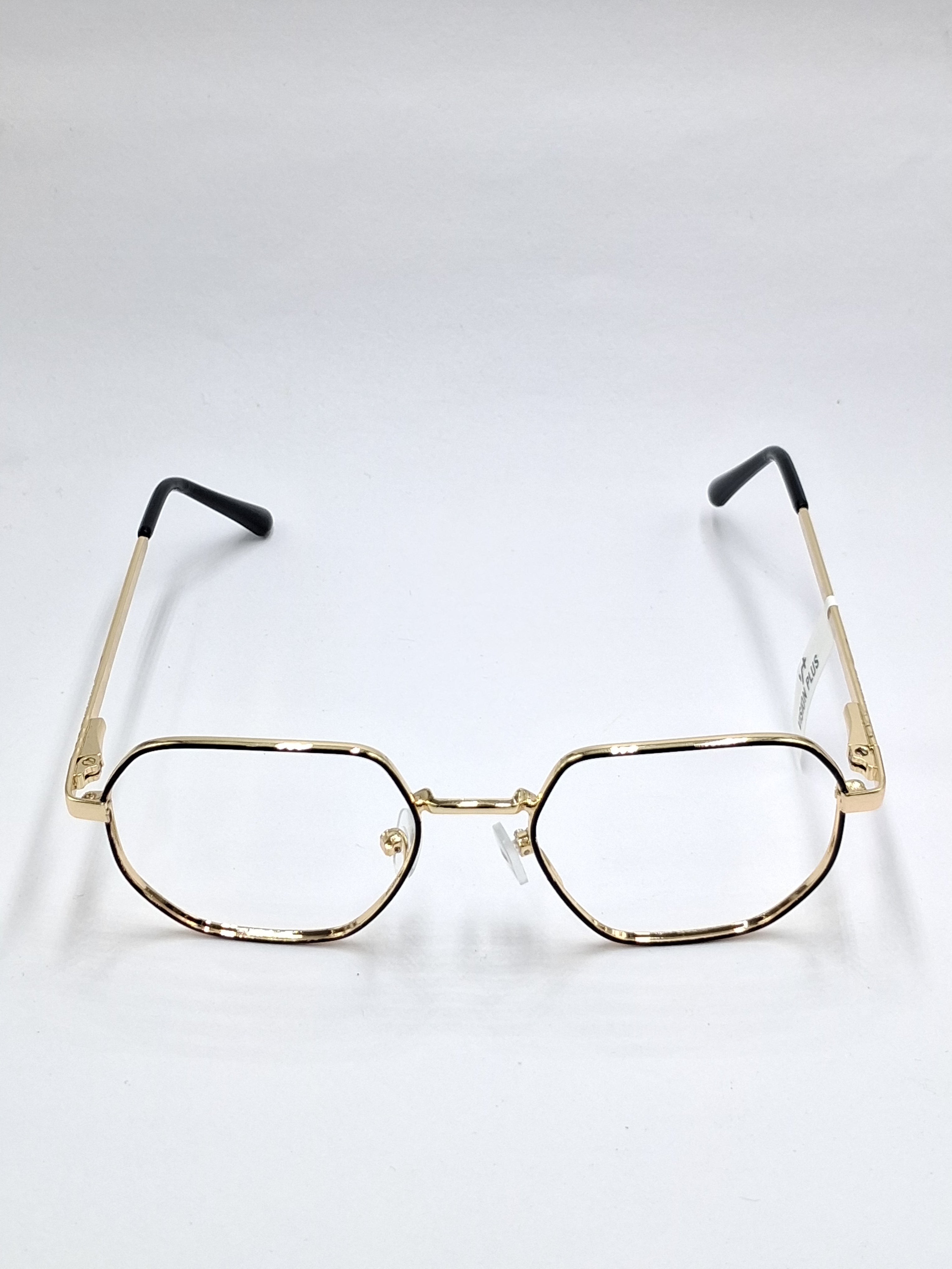 vision plus black with gold metal frame
