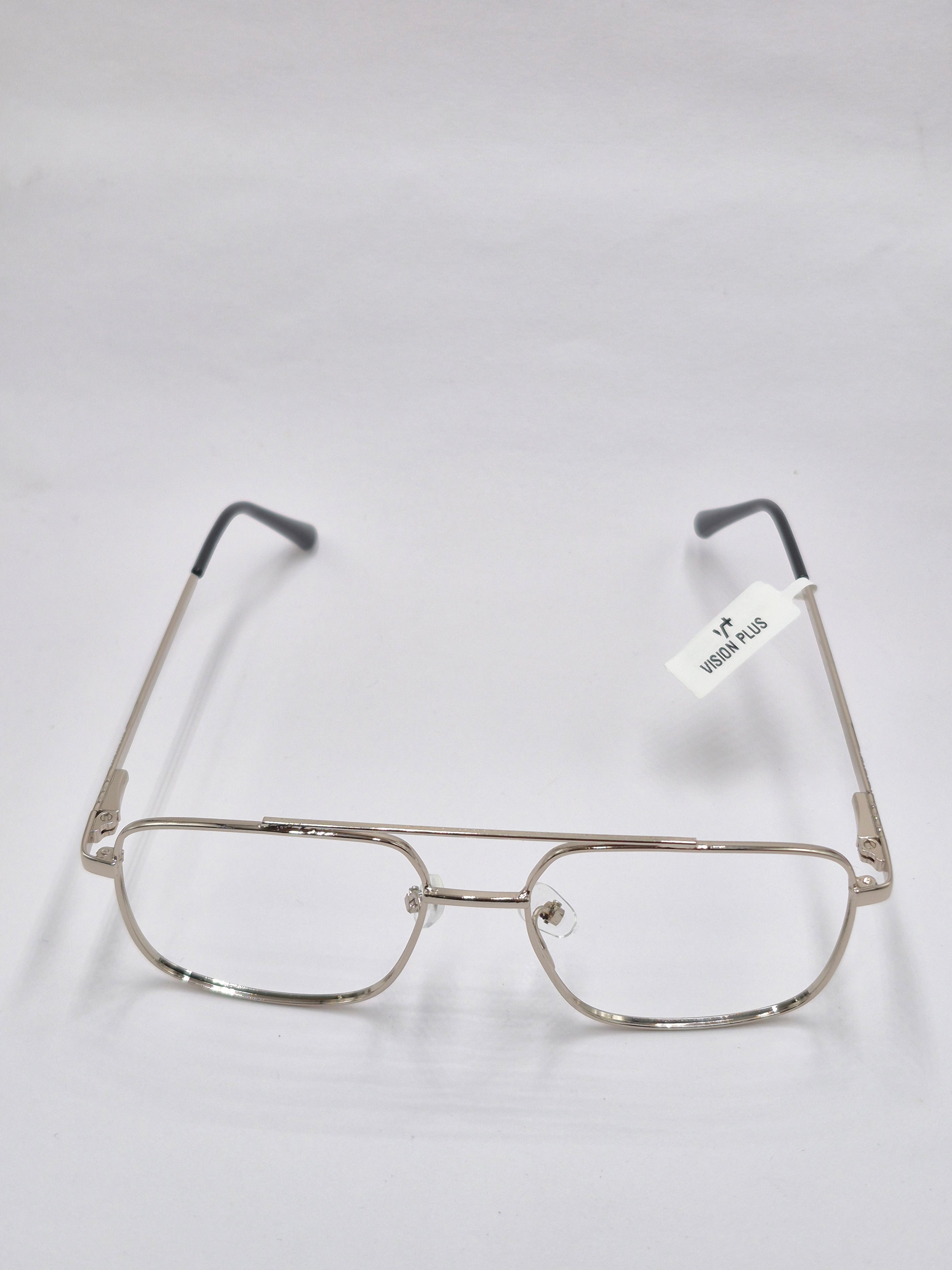 vision plus metallic silver metal frame