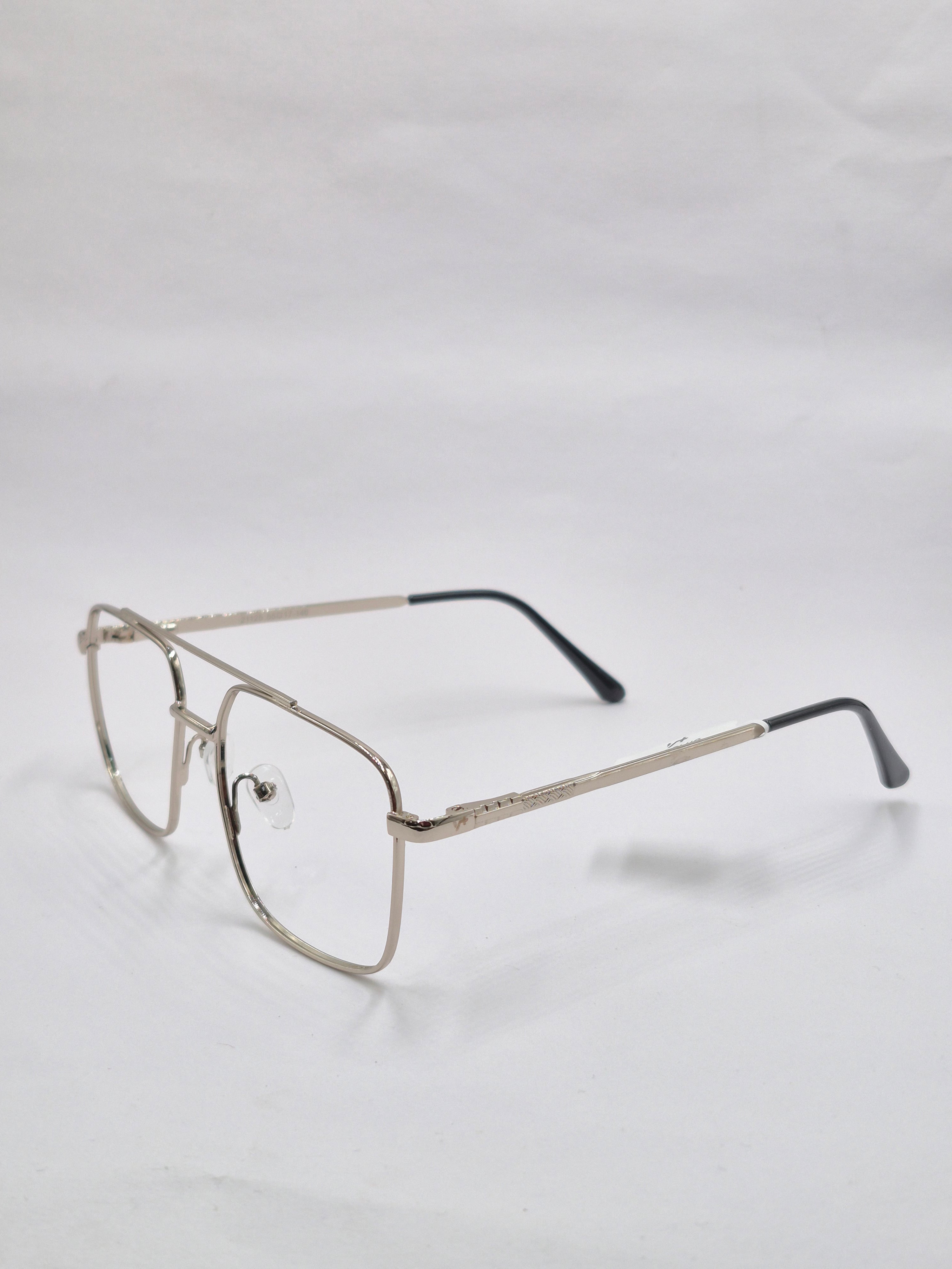 vision plus metallic silver metal frame