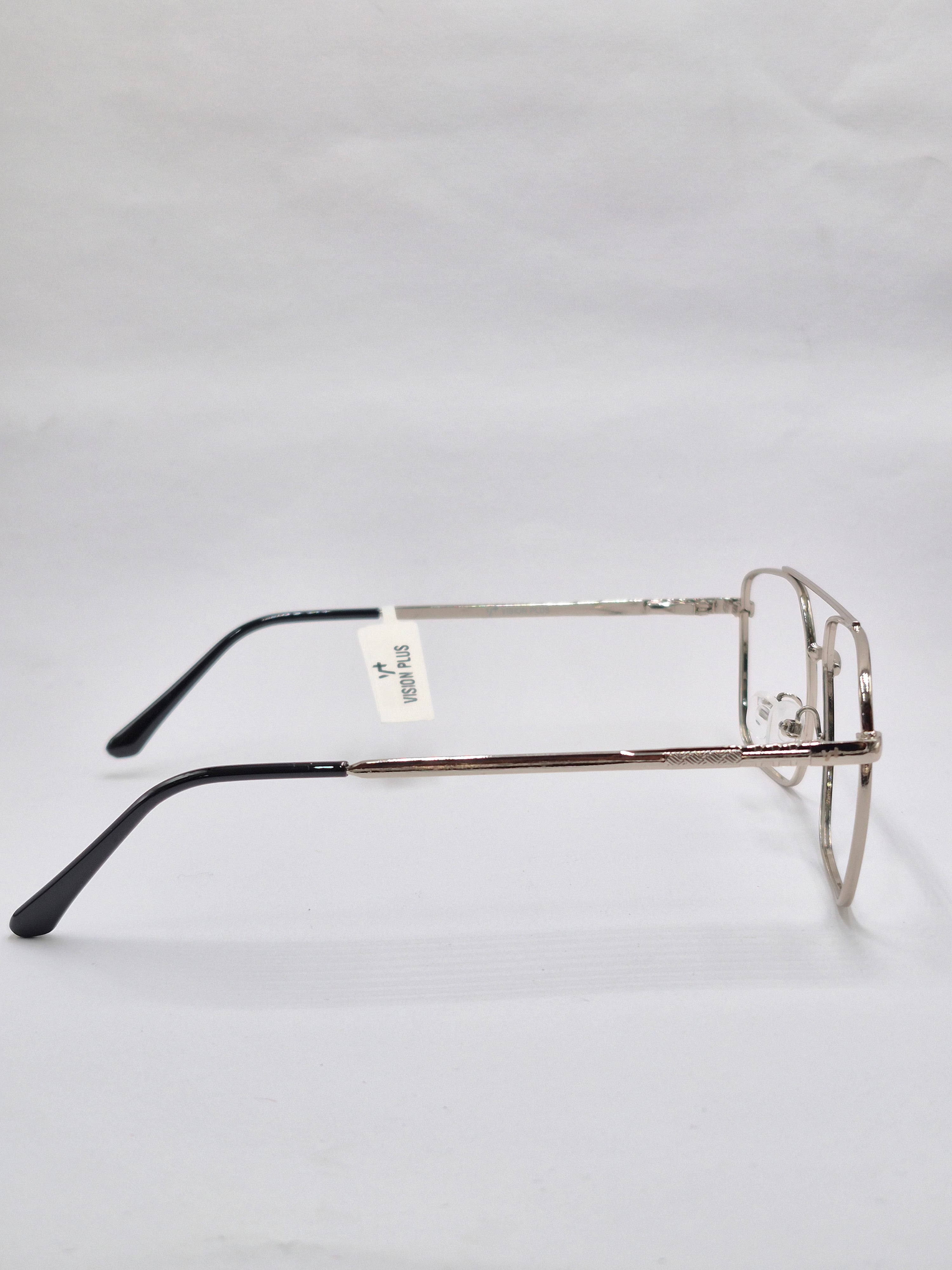 vision plus metallic silver metal frame