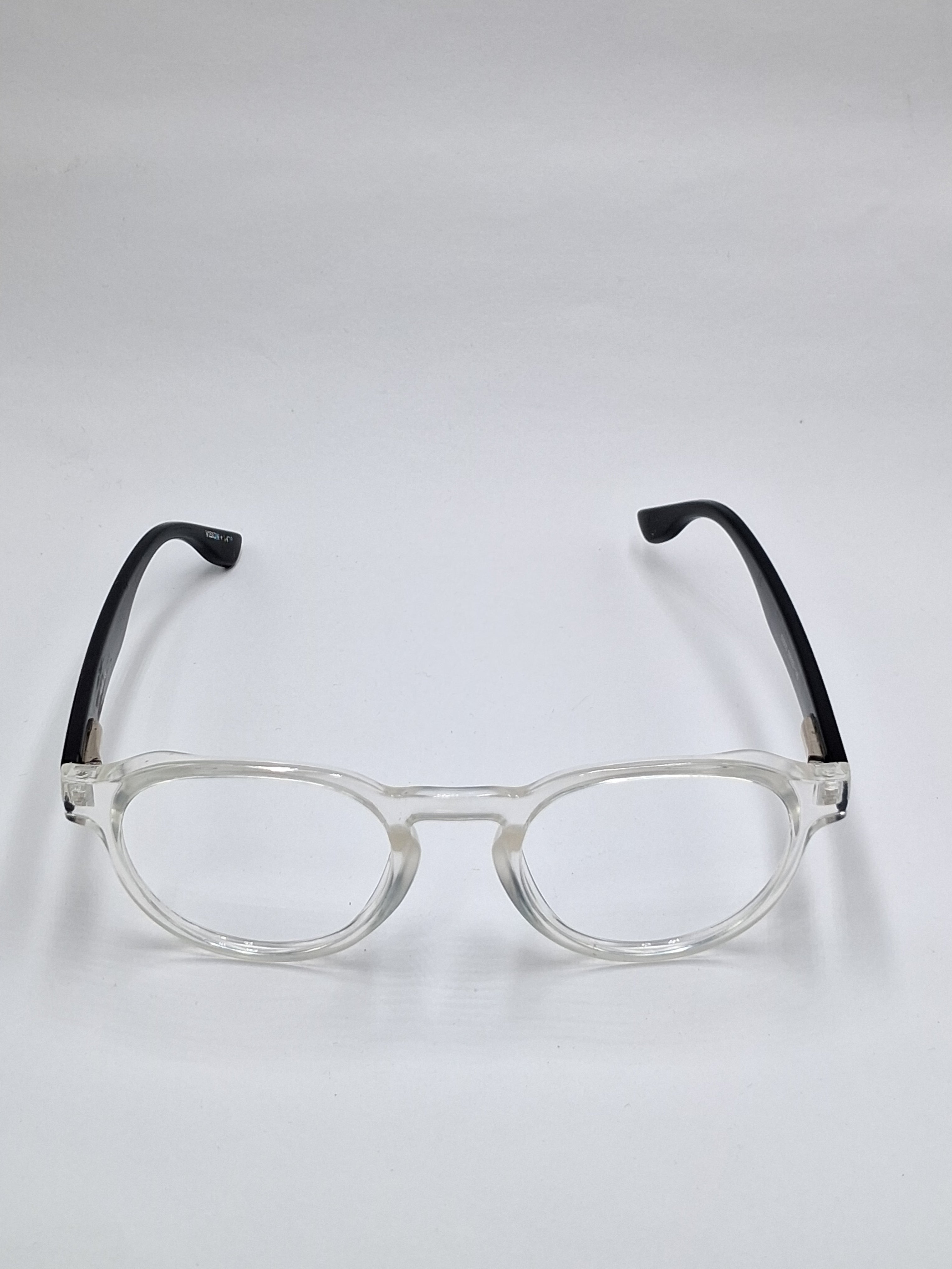 vision plus transparent with black stick frame