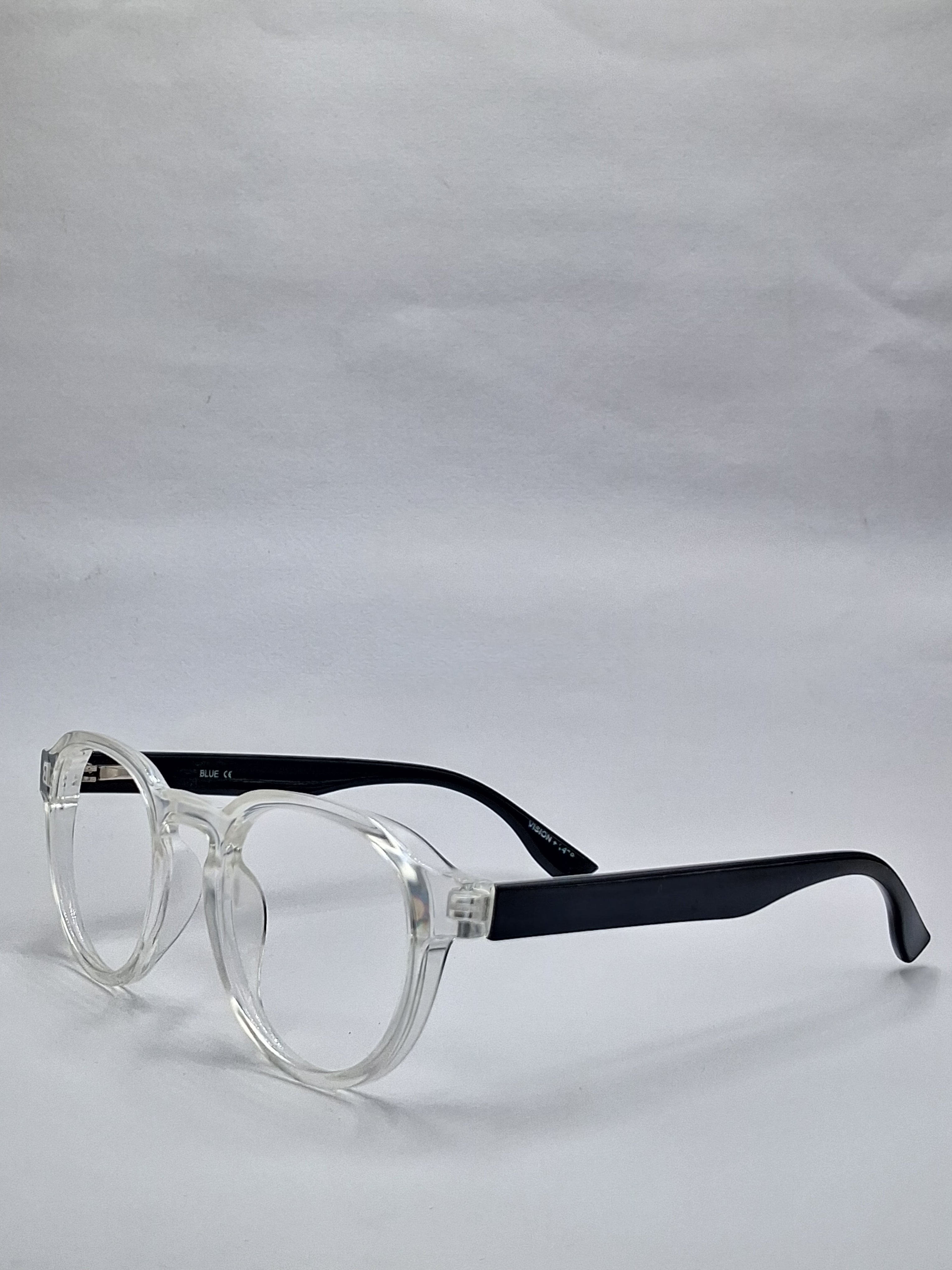 vision plus transparent with black stick frame