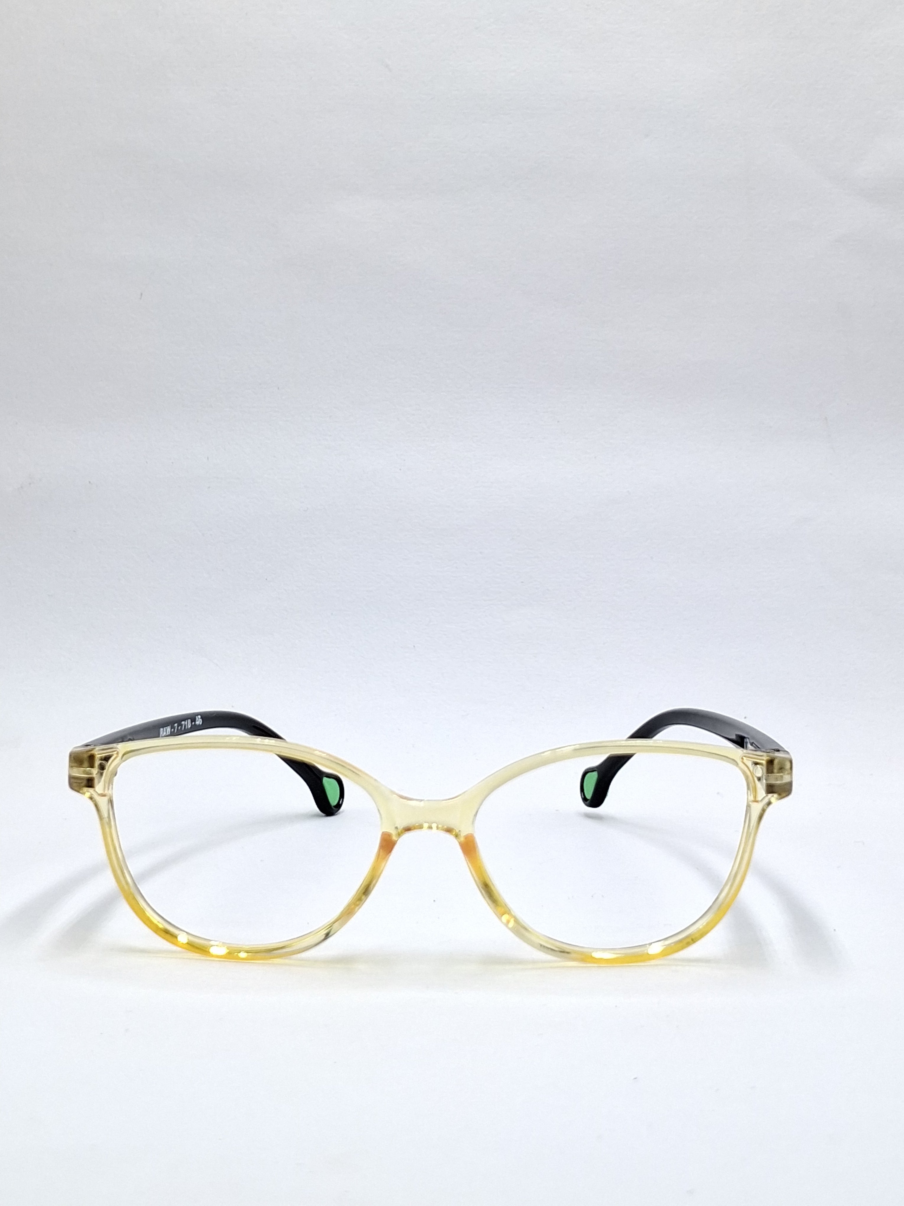 vision plus crystal yellow with black stick kids frame