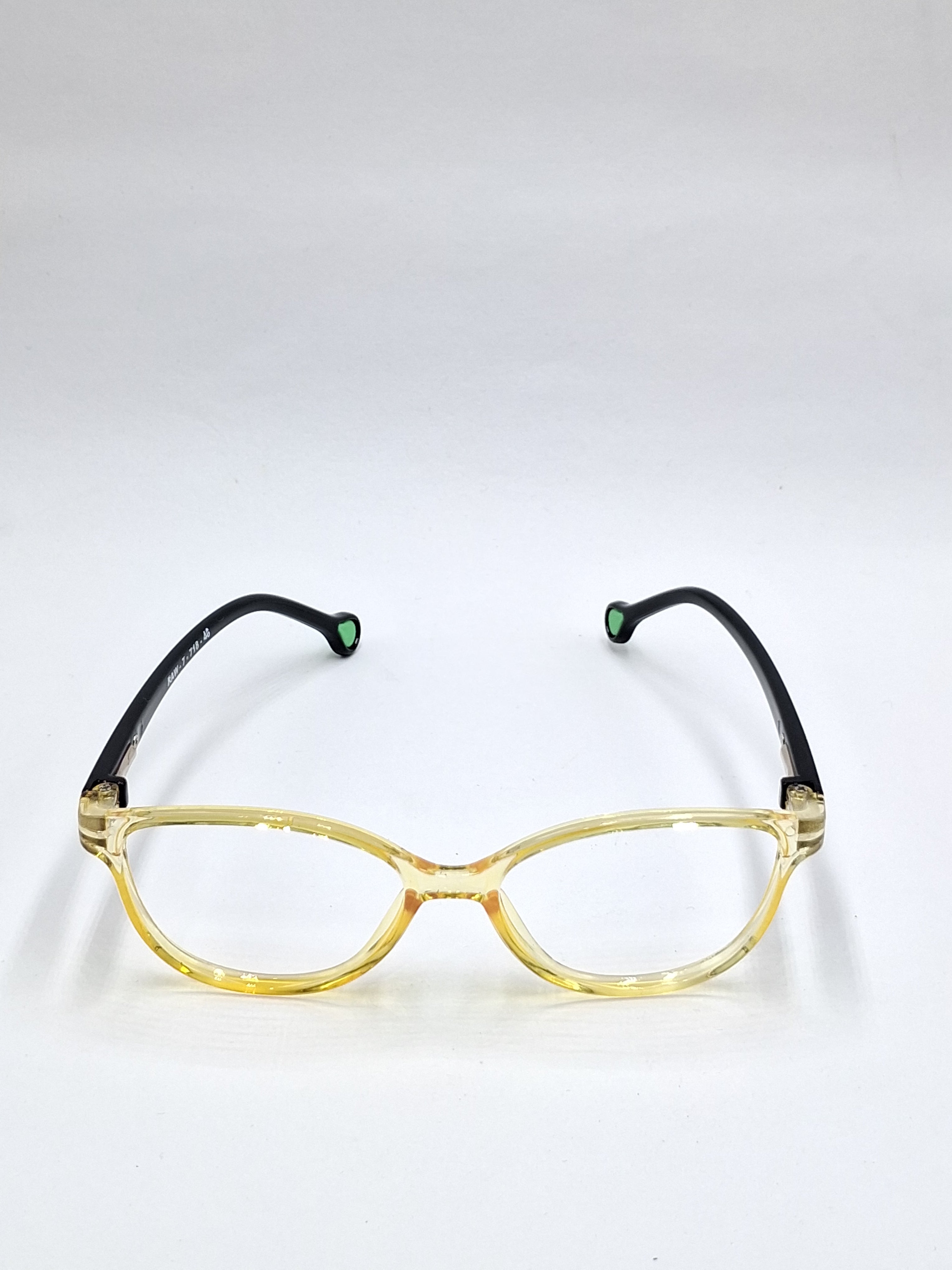 vision plus crystal yellow with black stick kids frame