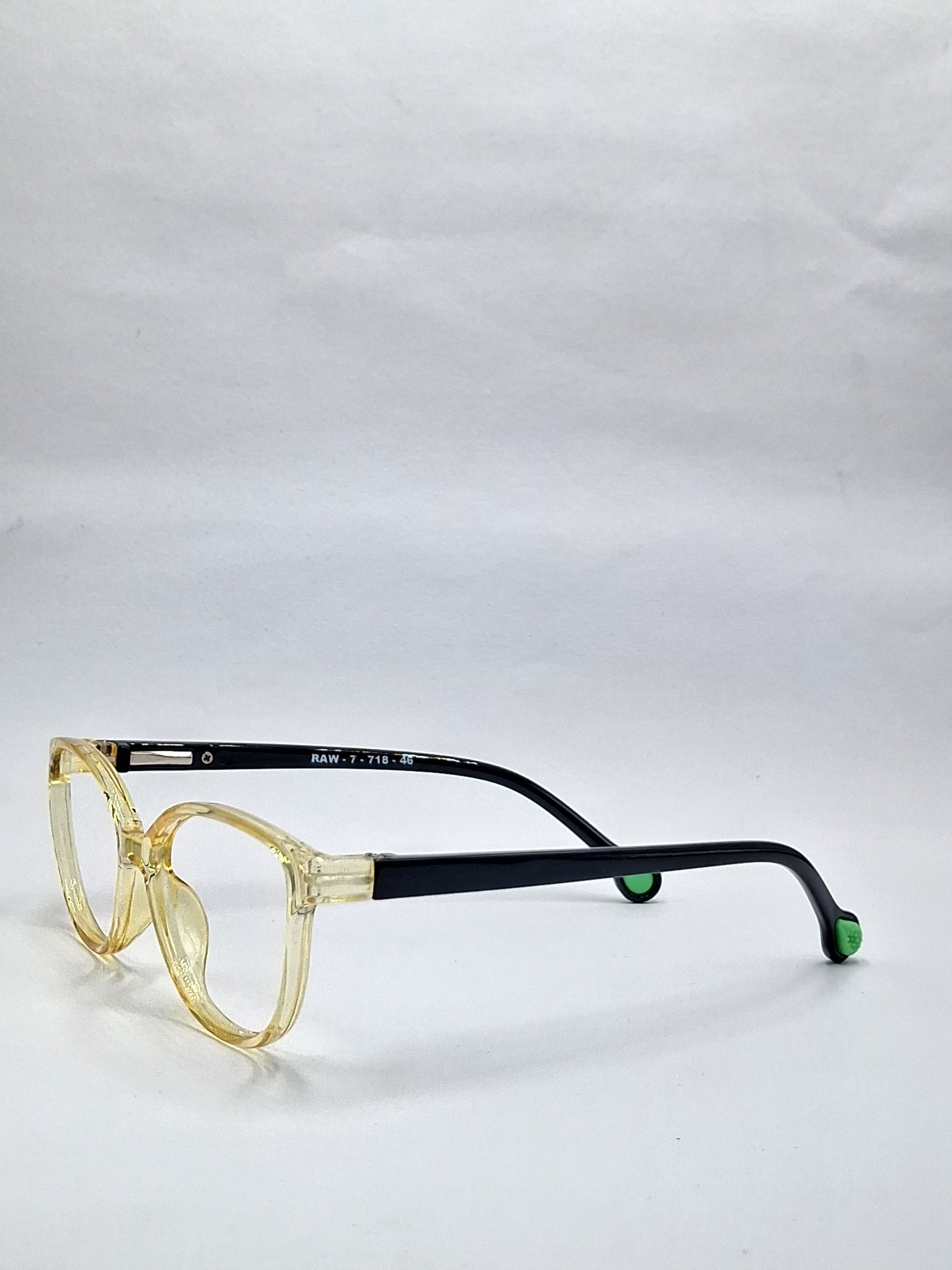 vision plus crystal yellow with black stick kids frame