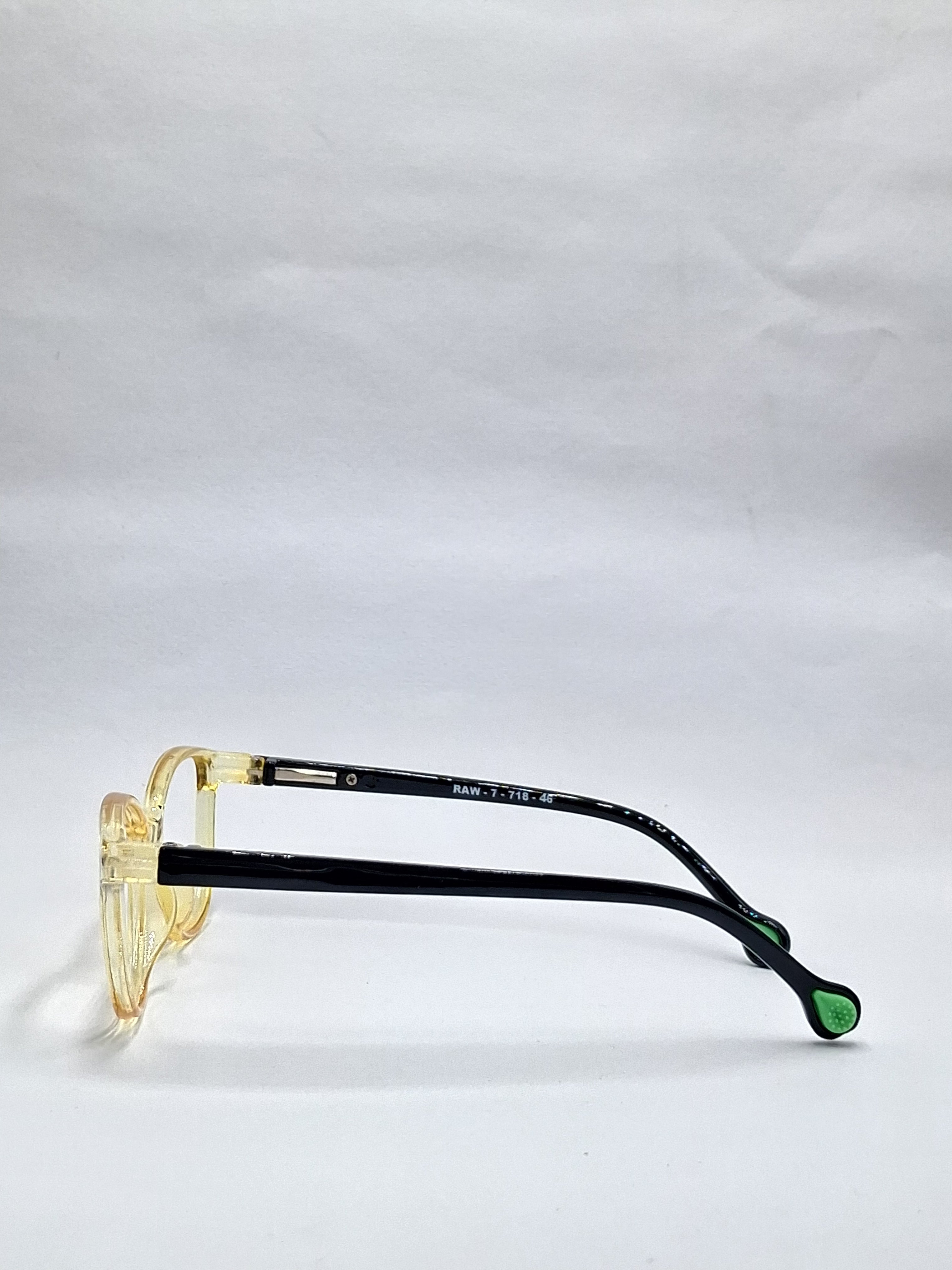 vision plus crystal yellow with black stick kids frame