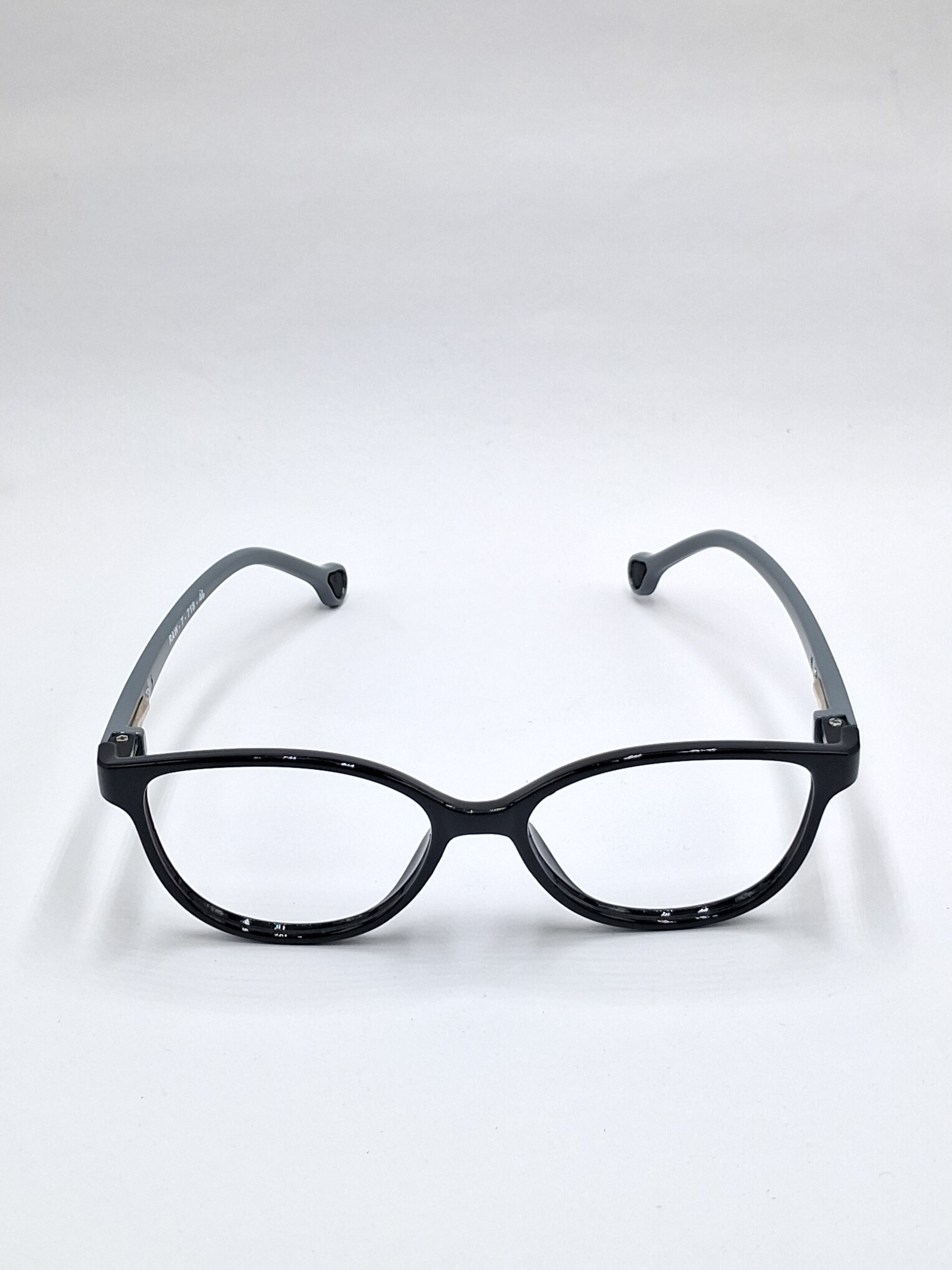 vision plus glossy black with gray stick kids frame