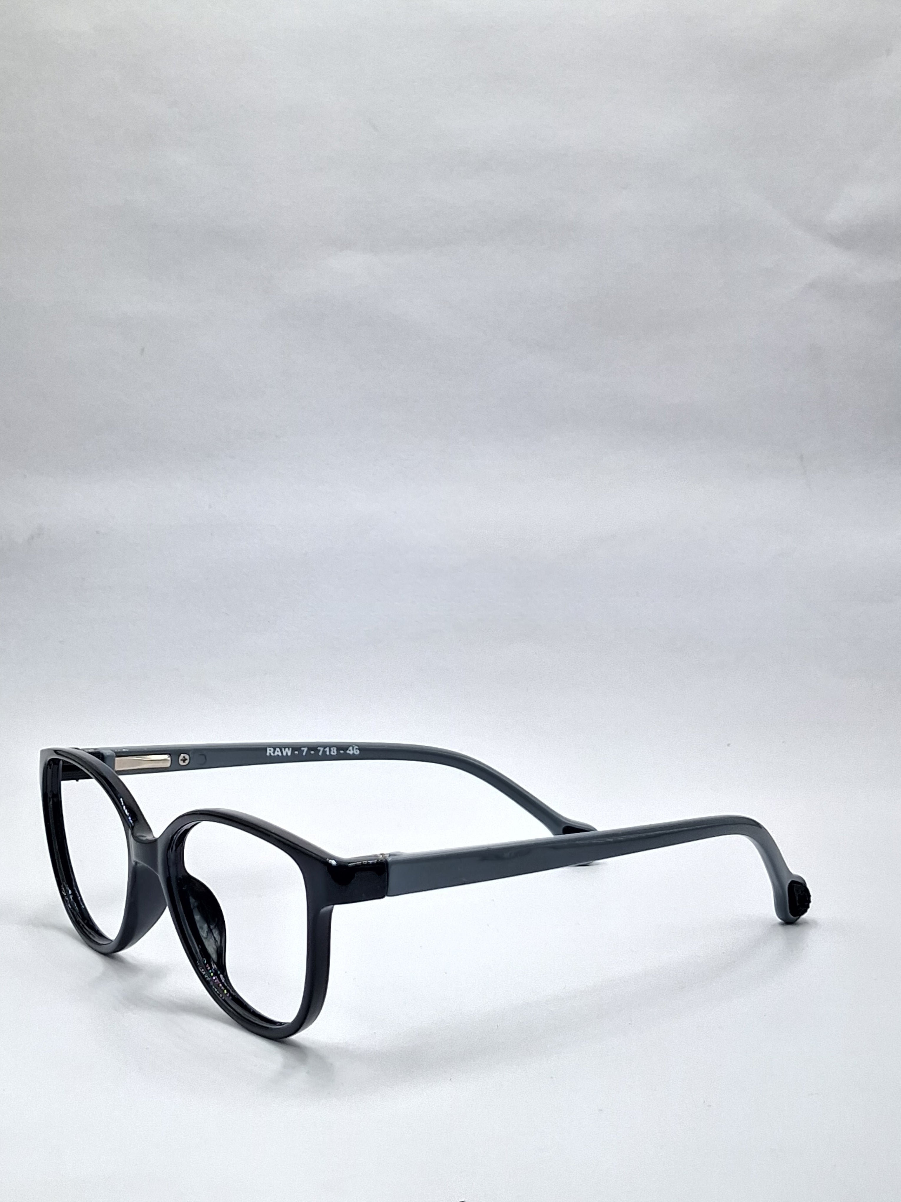 vision plus glossy black with gray stick kids frame
