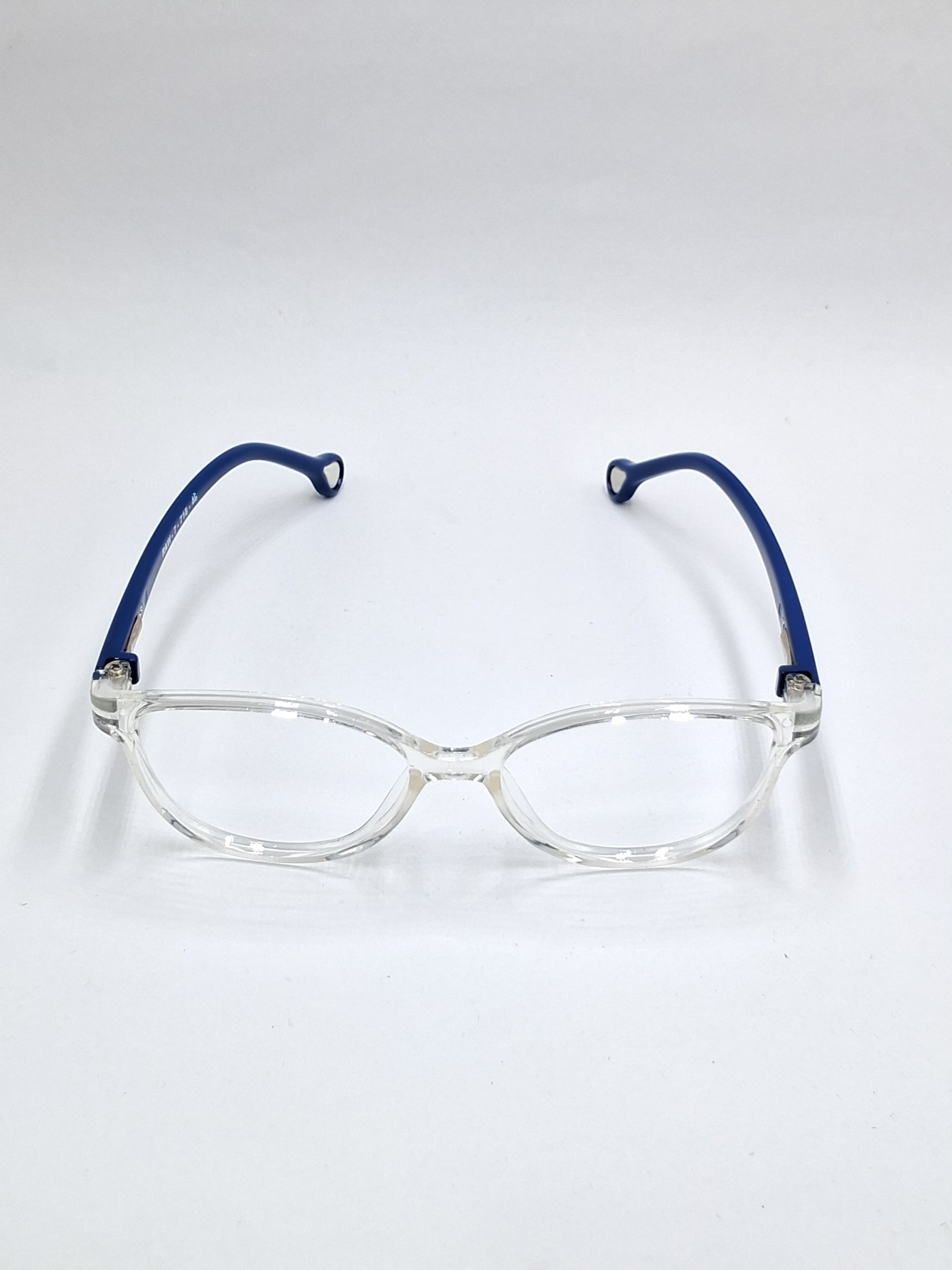 vision plus transparent and blue stick kids frame