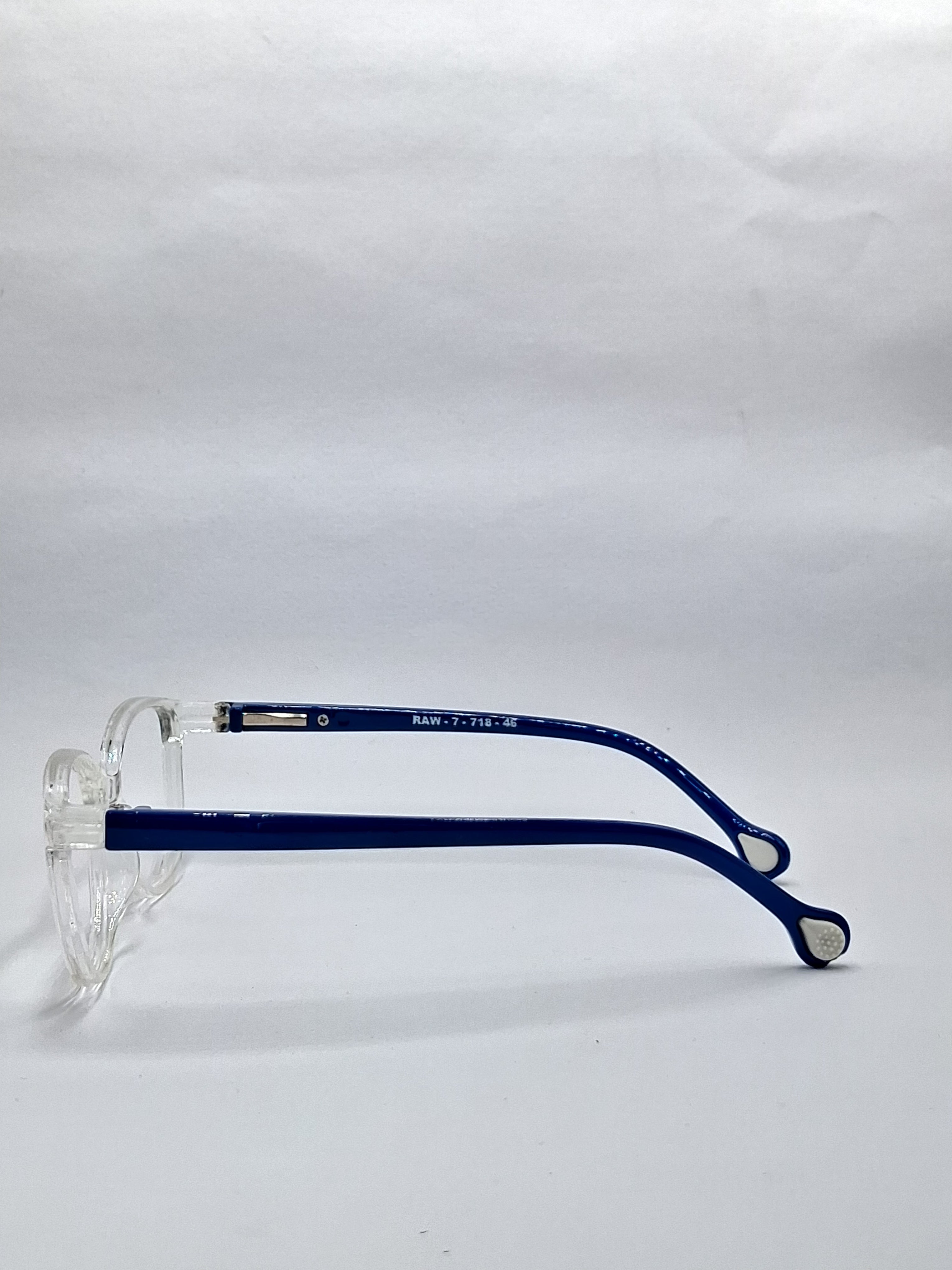 vision plus transparent and blue stick kids frame