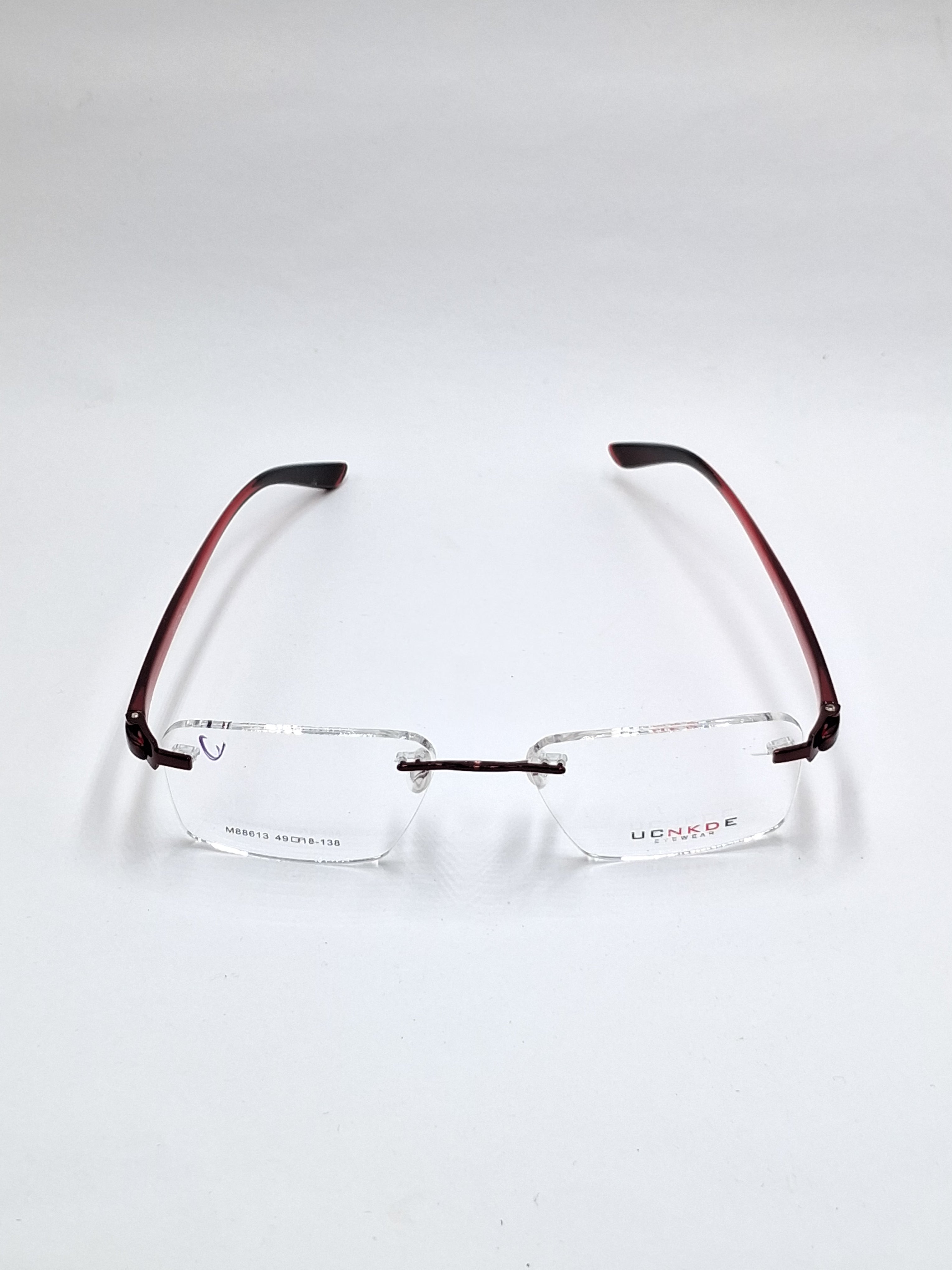 vision plus frame less crystal red frame