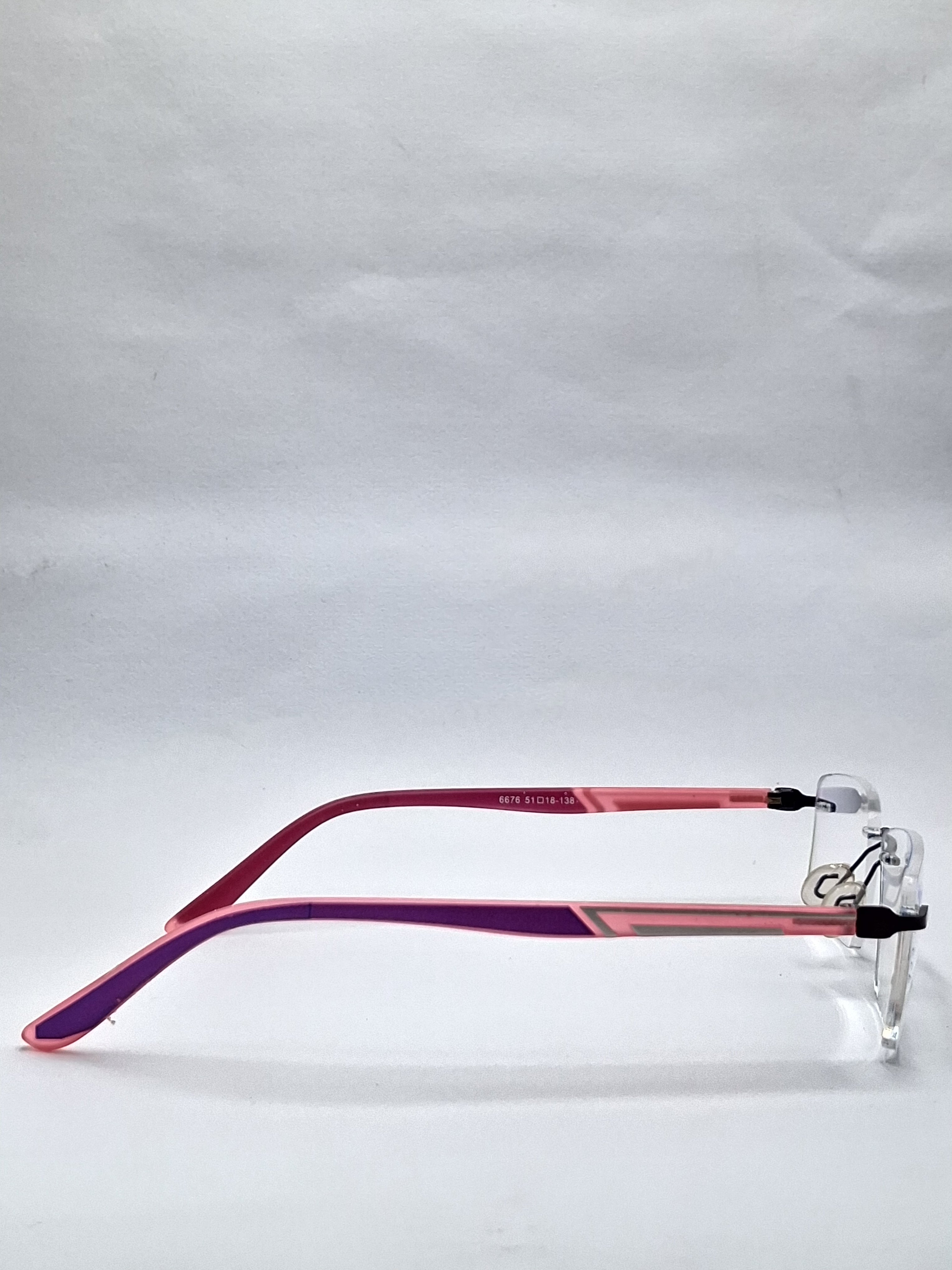 vision plus frame less matte purple and pink frame