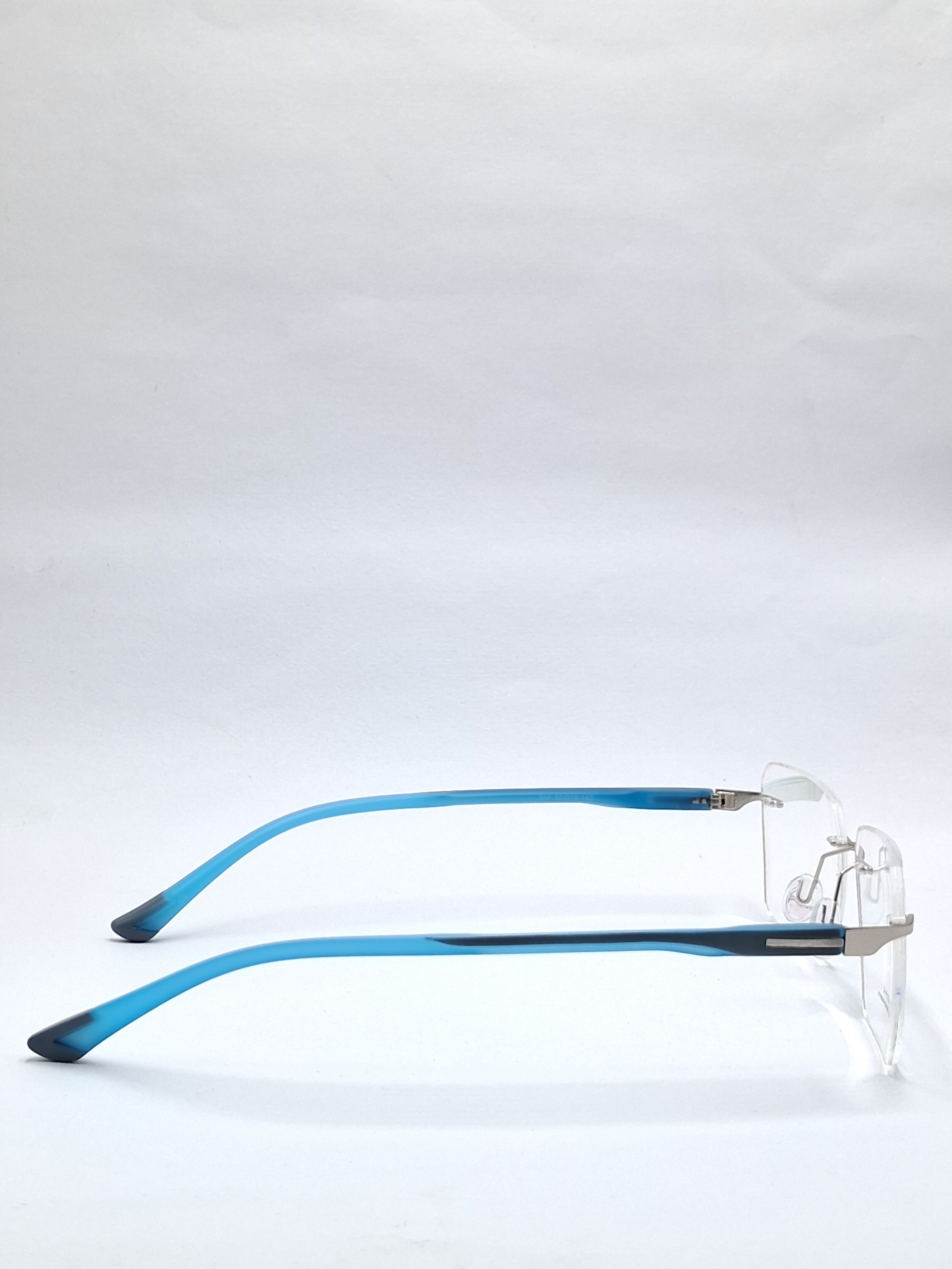 vision plus frame less matte blue and gray frame