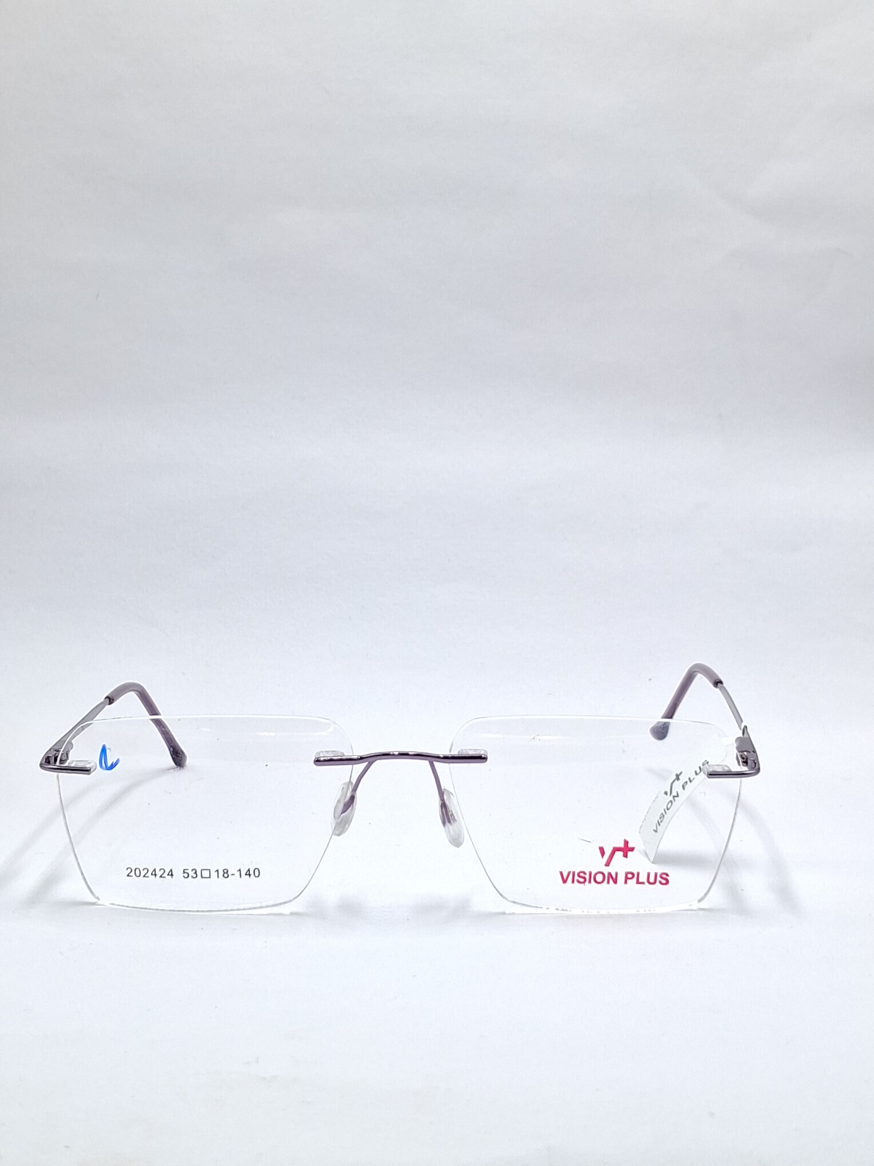vision plus frame less purple metal frame