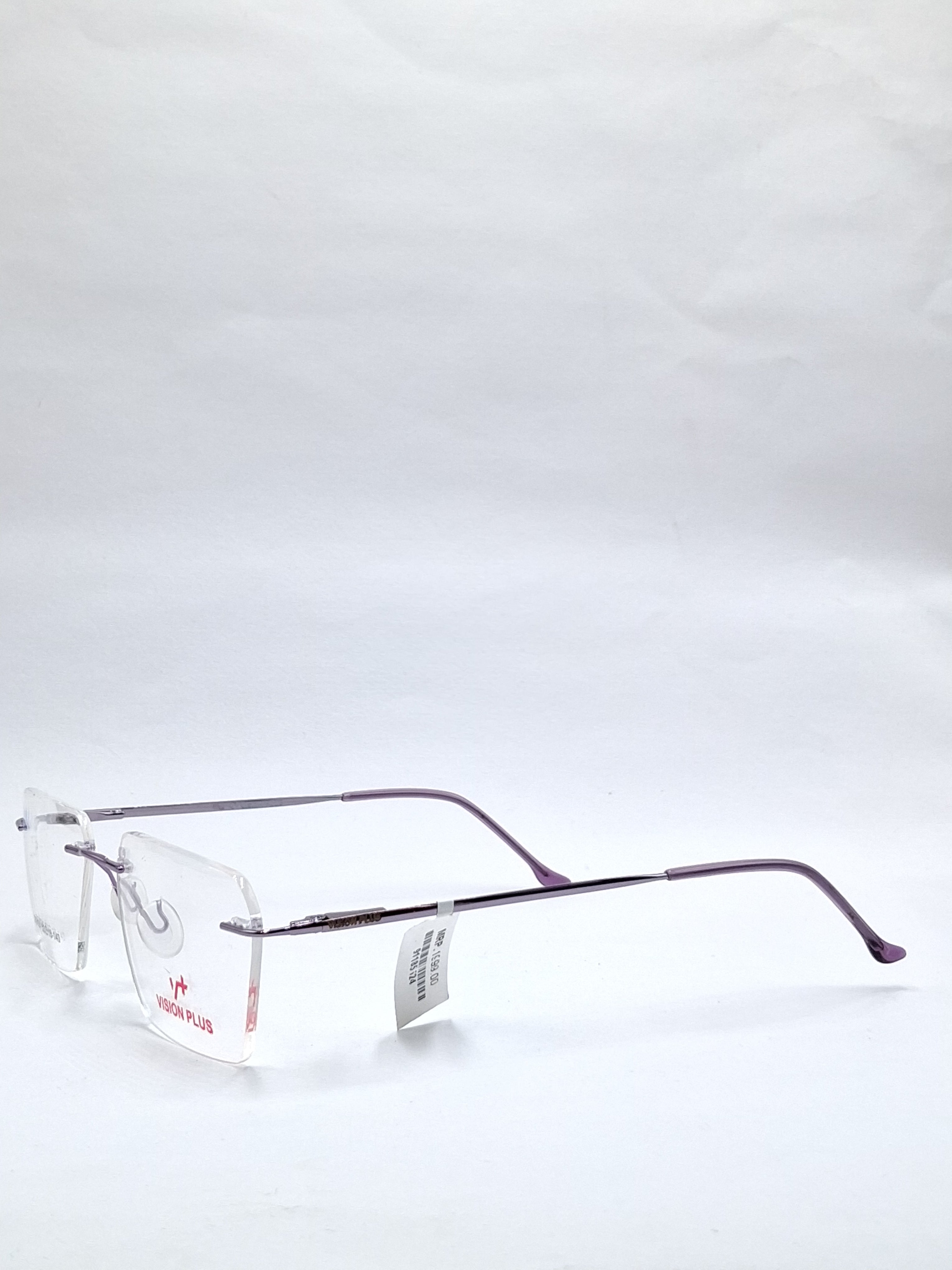 vision plus frame less purple metal frame