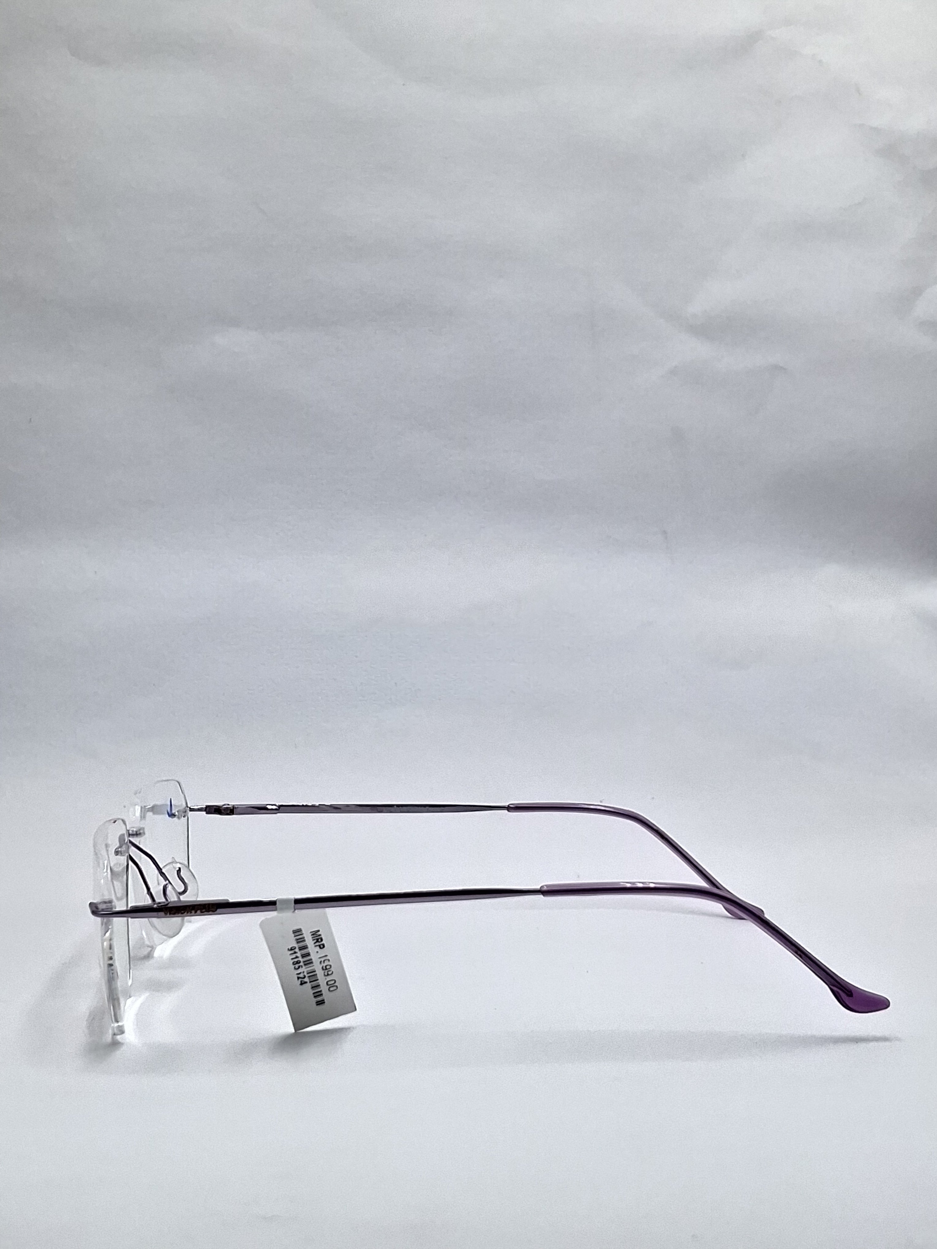 vision plus frame less purple metal frame