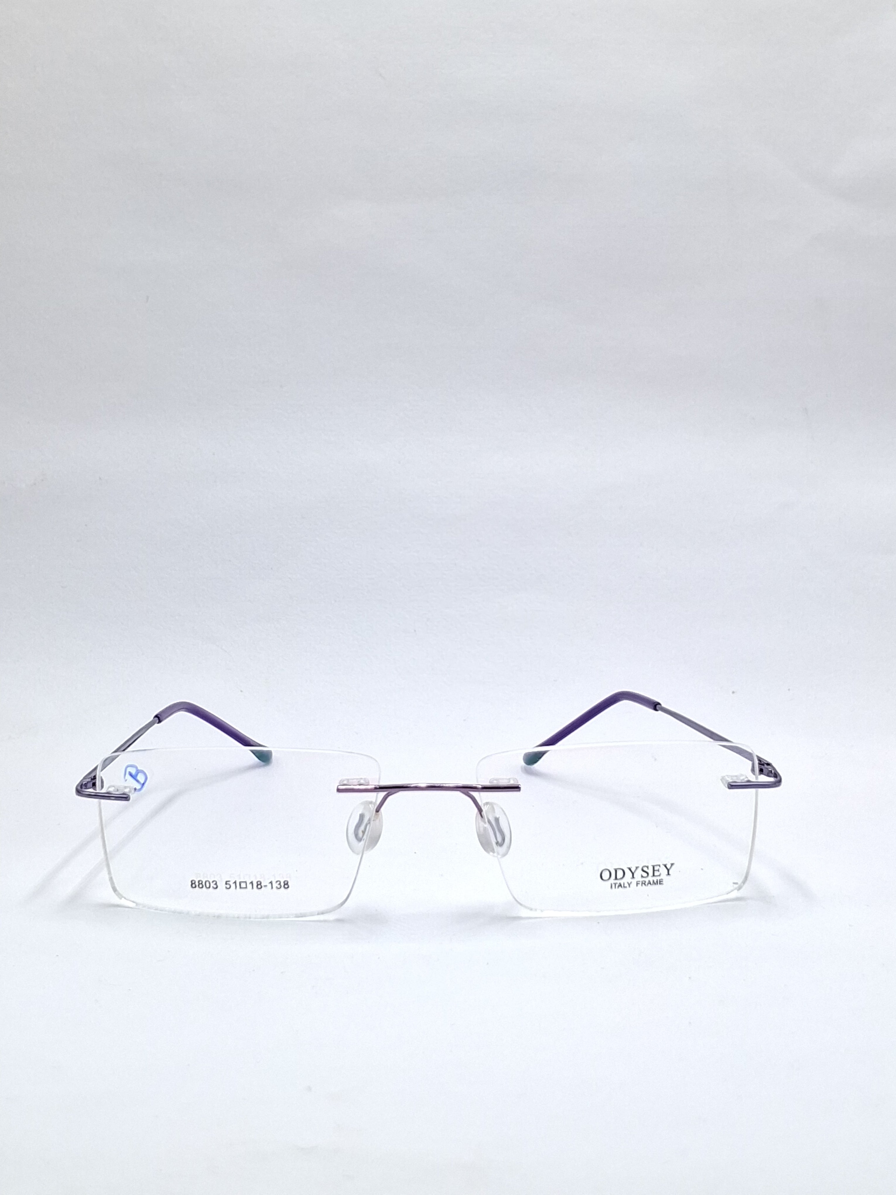 vision plus frame less purple metal frame