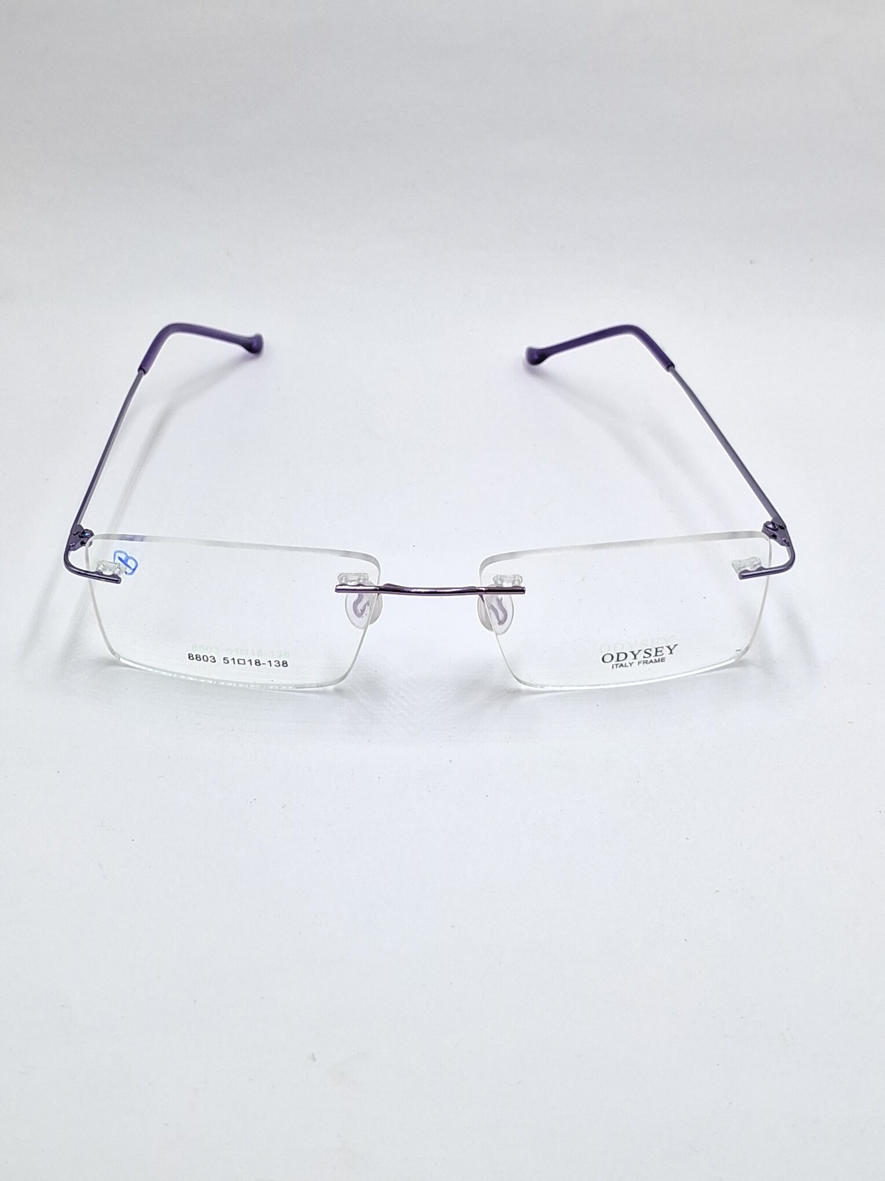 vision plus frame less purple metal frame