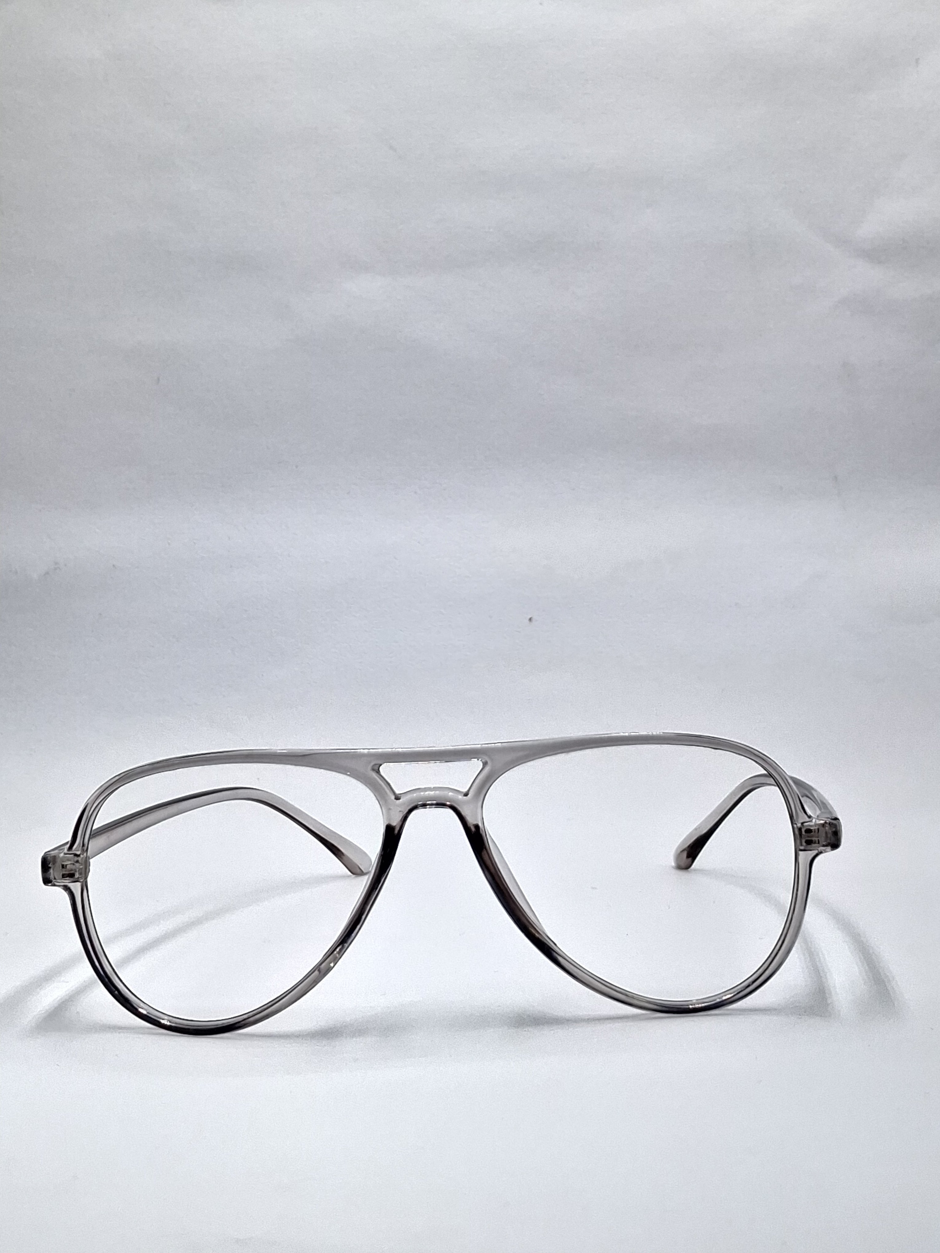 vision plus double bar crystal gray frame