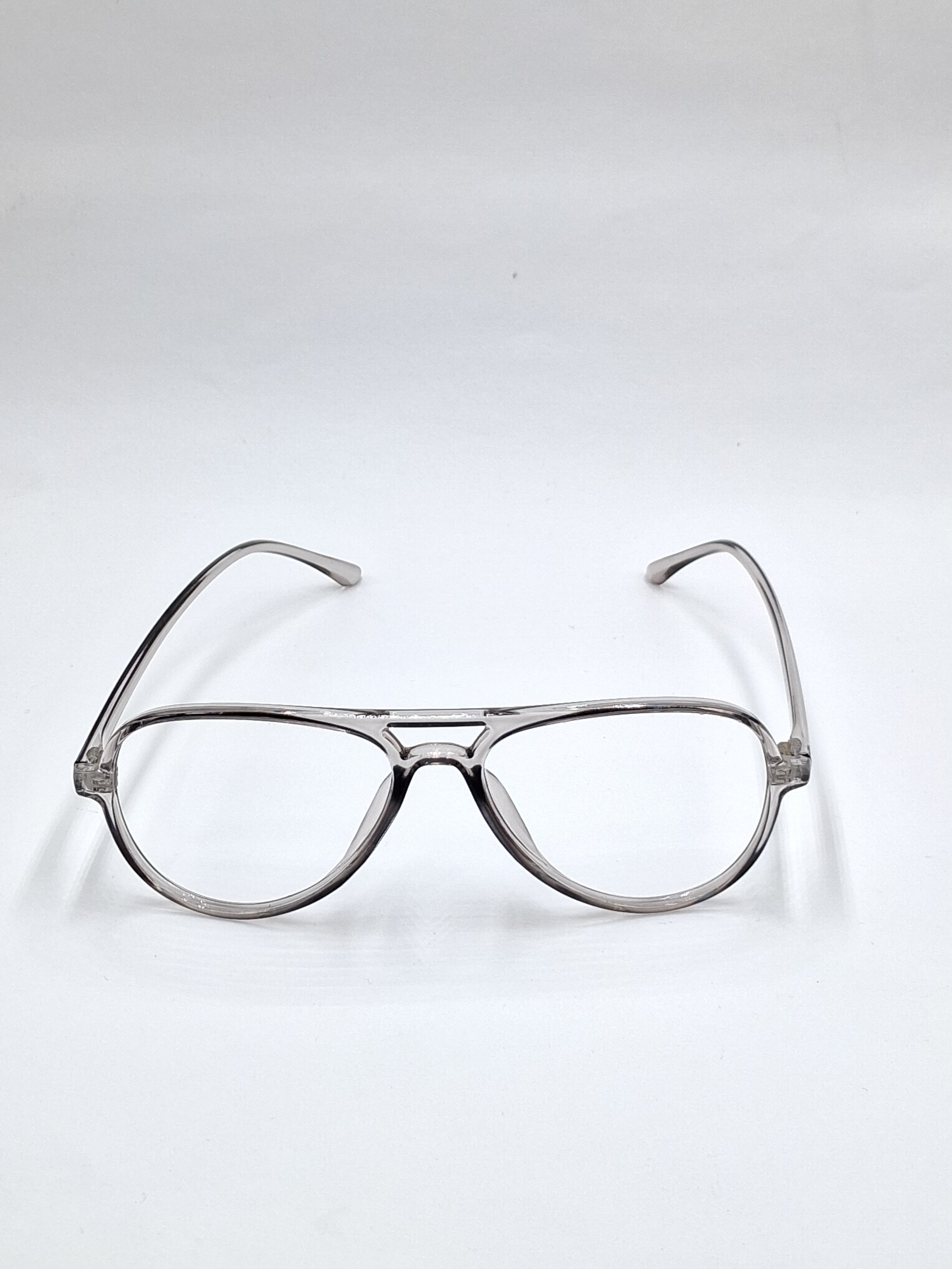 vision plus double bar crystal gray frame