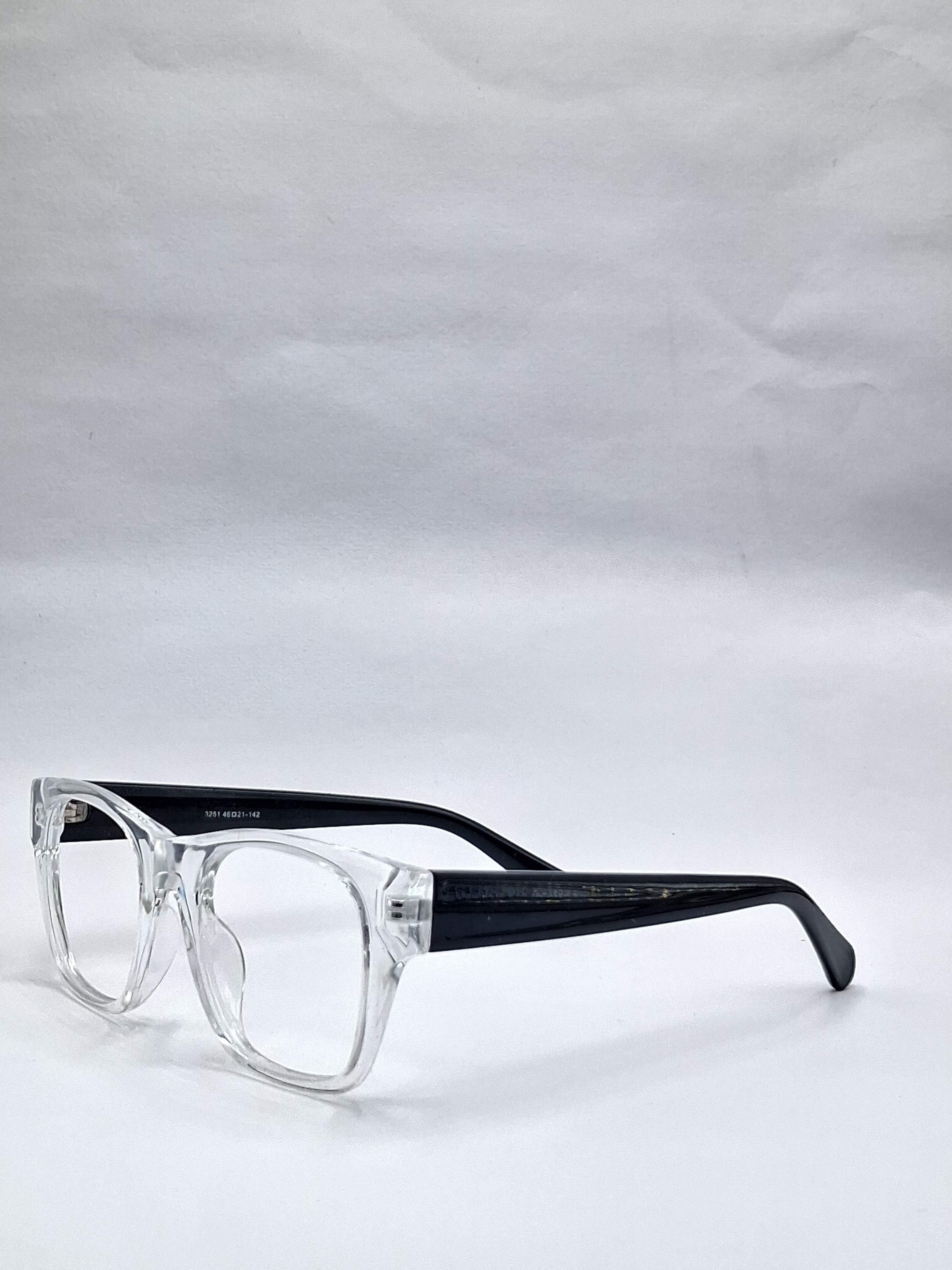 vision plus transparent with black stick frame