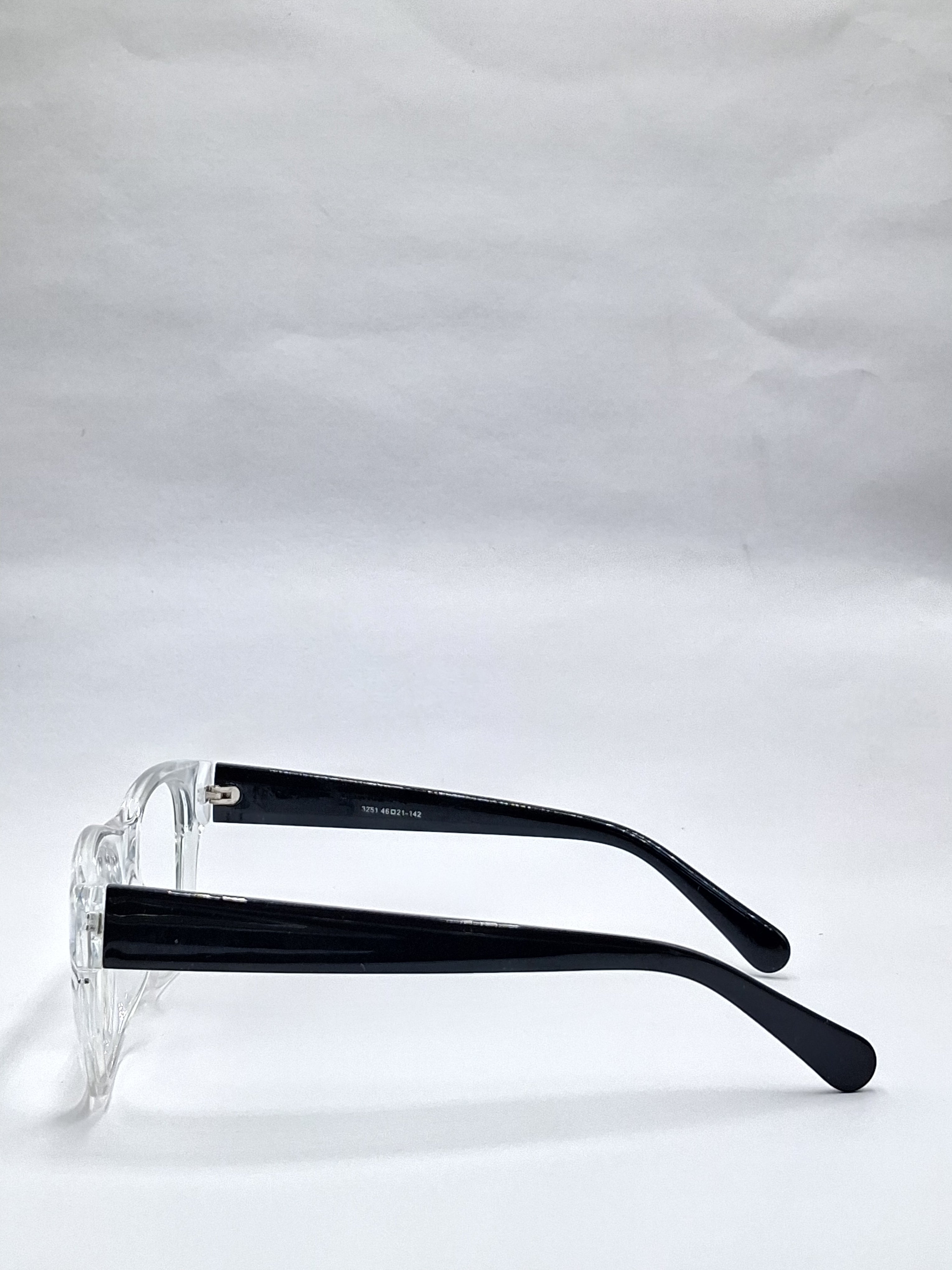 vision plus transparent with black stick frame