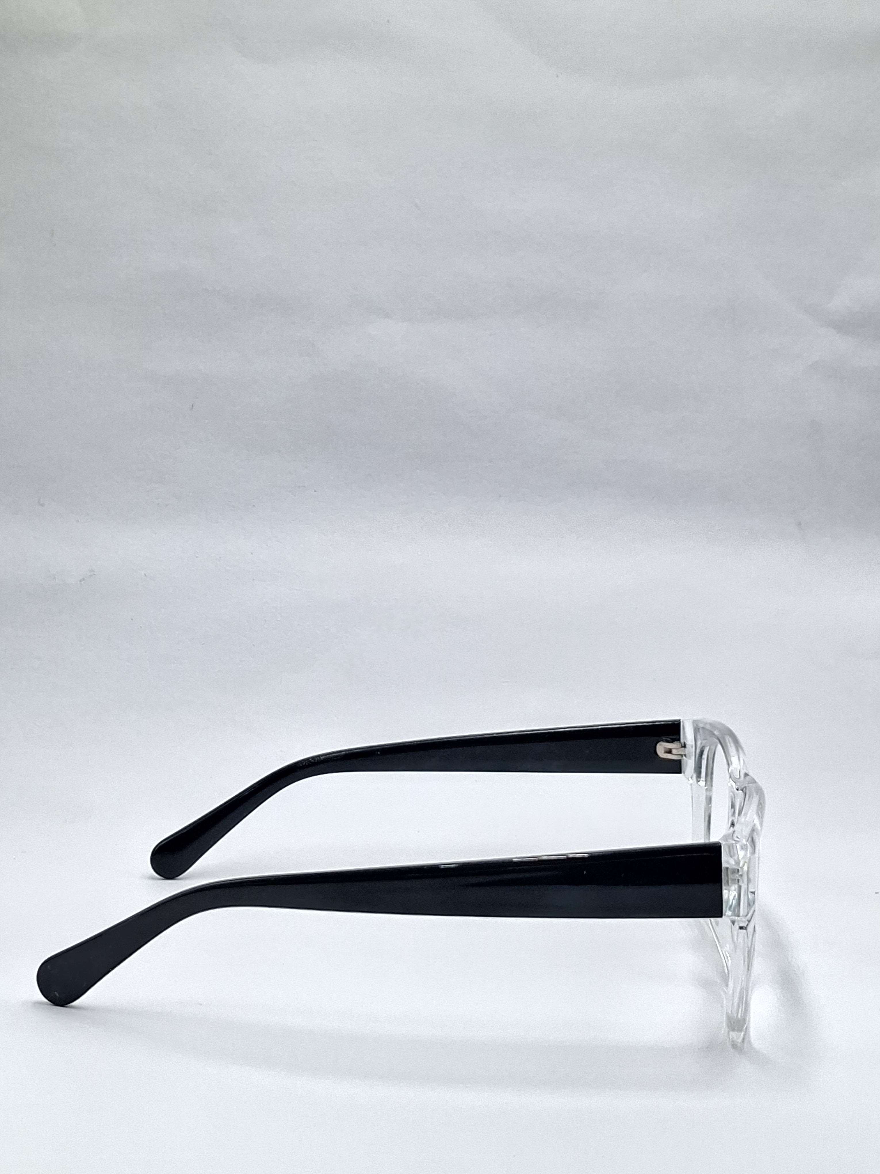 vision plus transparent with black stick frame