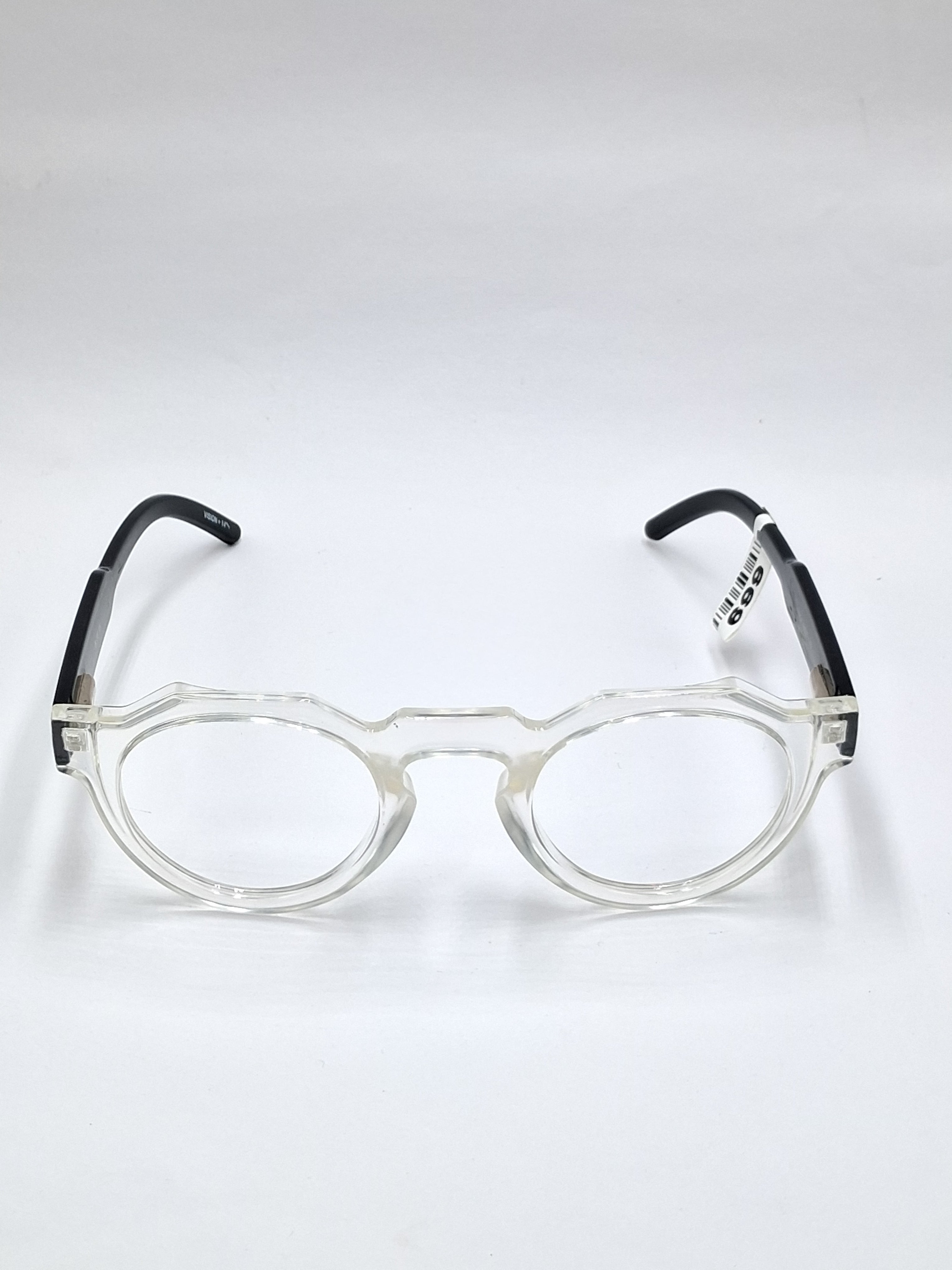 vision plus transparent with black stick frame