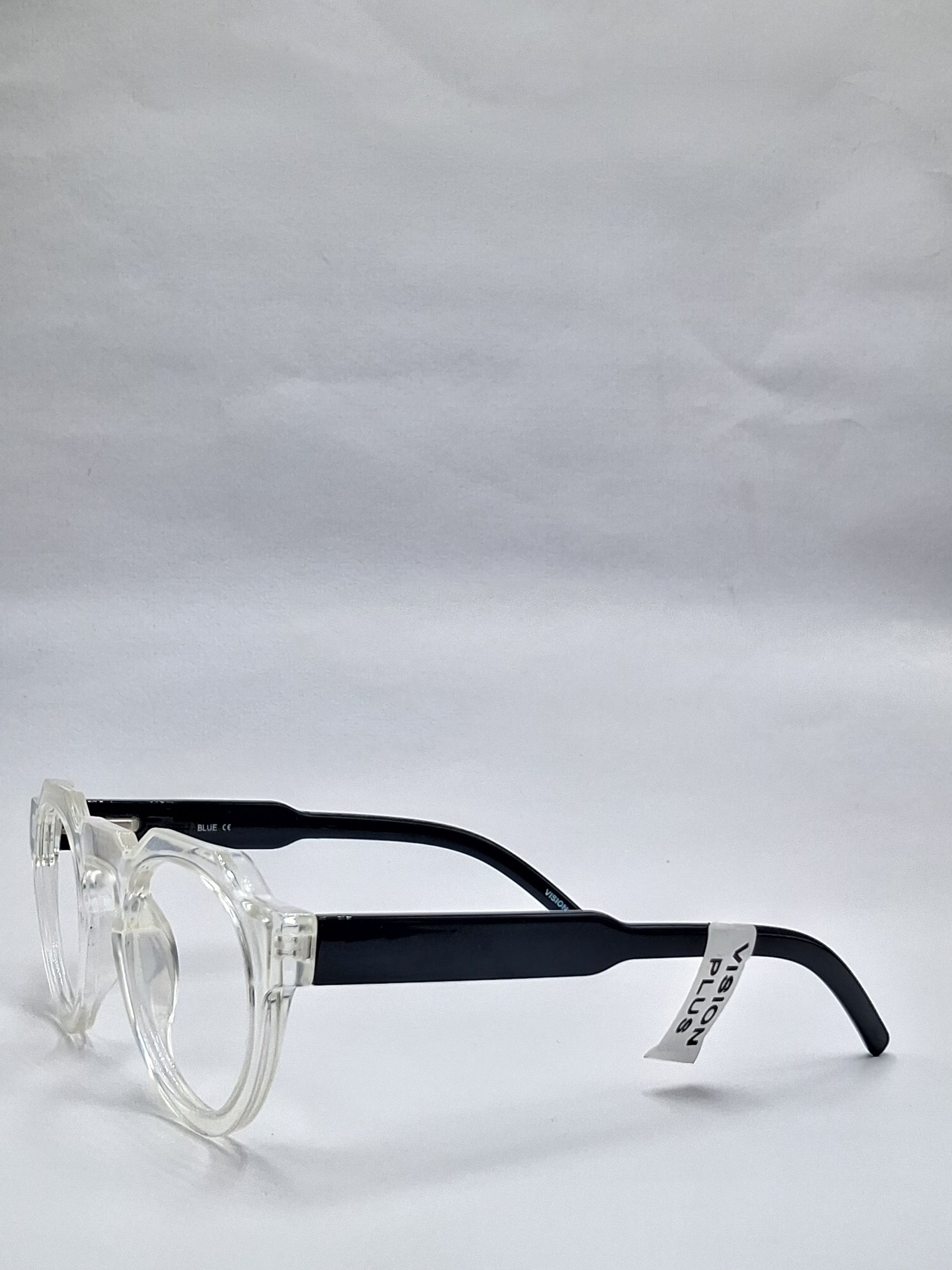 vision plus transparent with black stick frame
