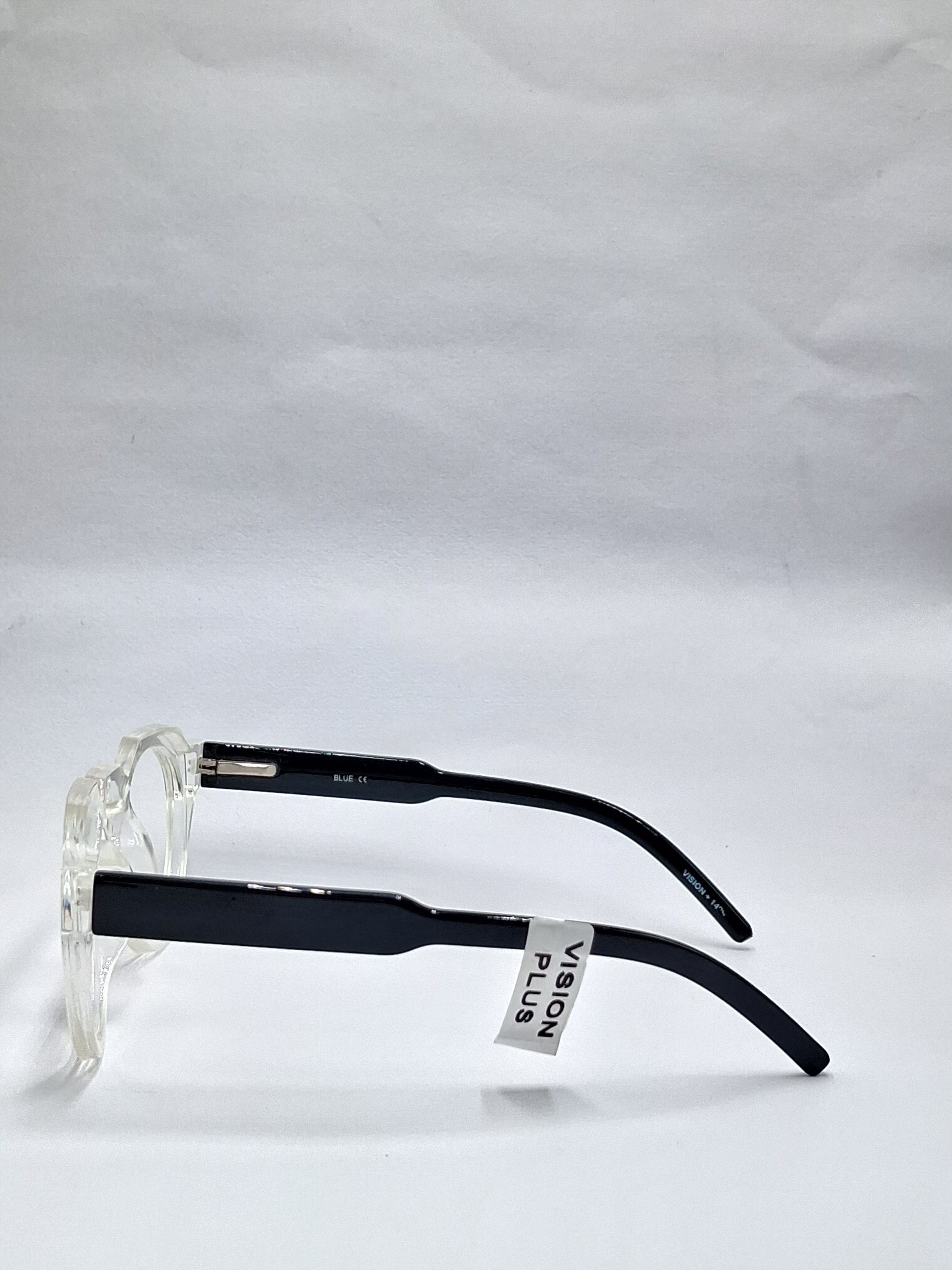vision plus transparent with black stick frame