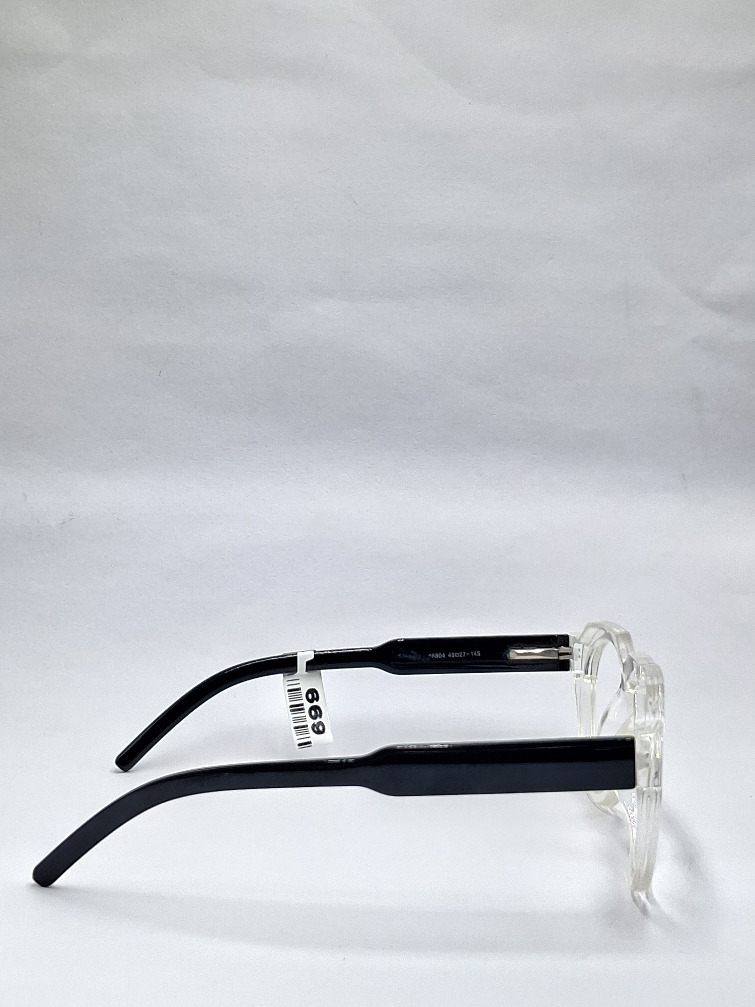 vision plus transparent with black stick frame