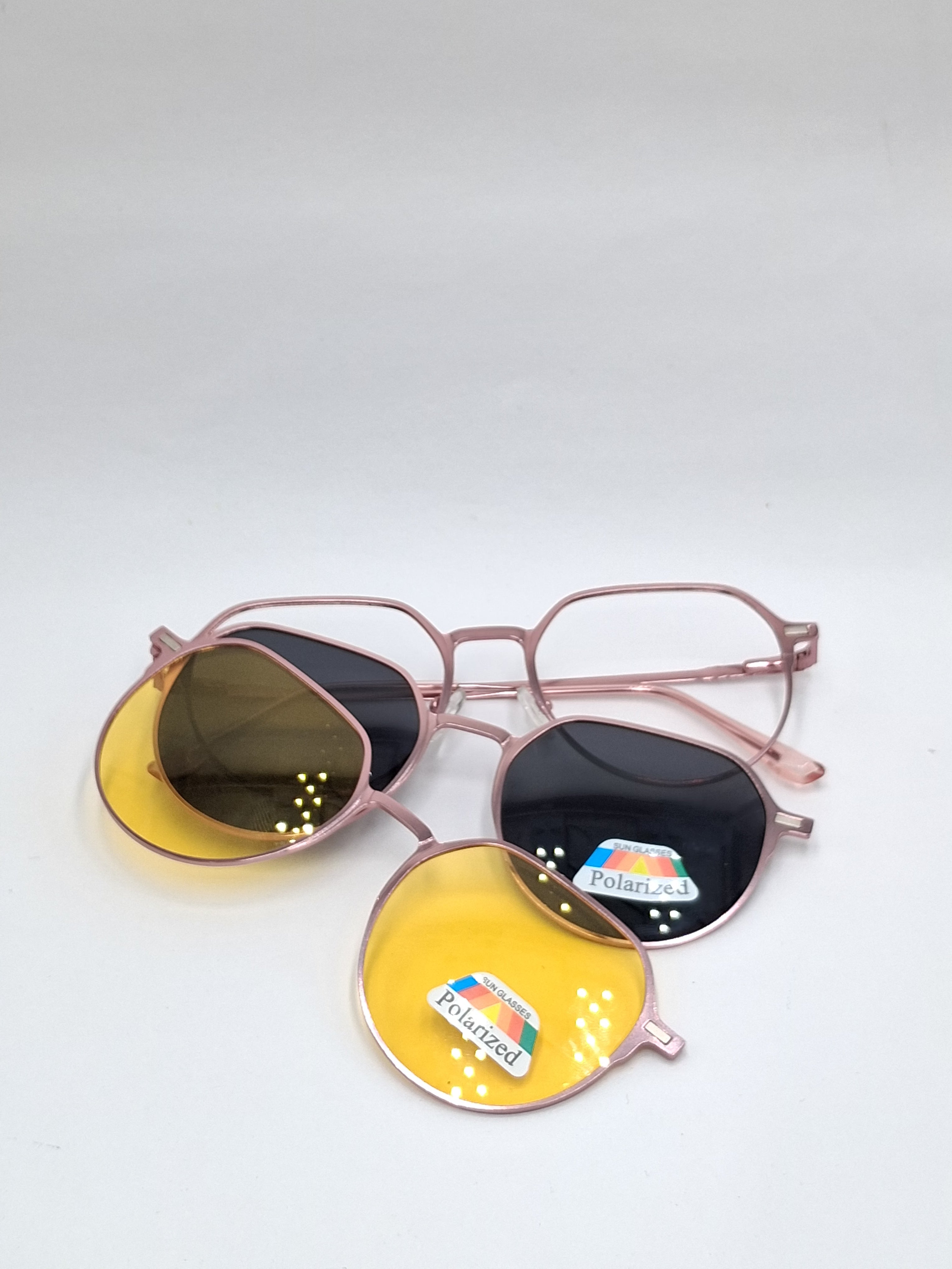 vision plus metallic pink clip on metal frame