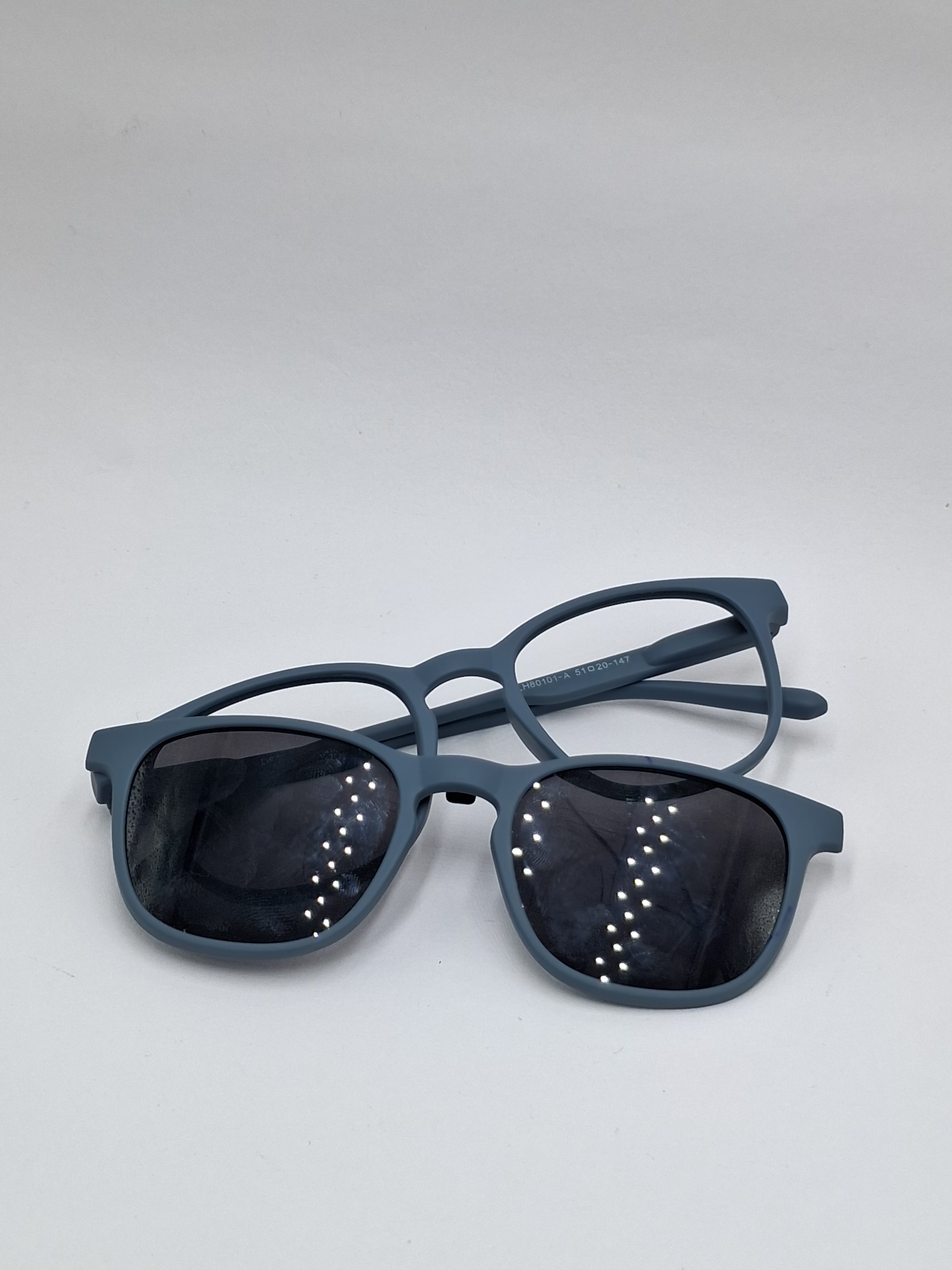 vision plus matte gray clip on frame