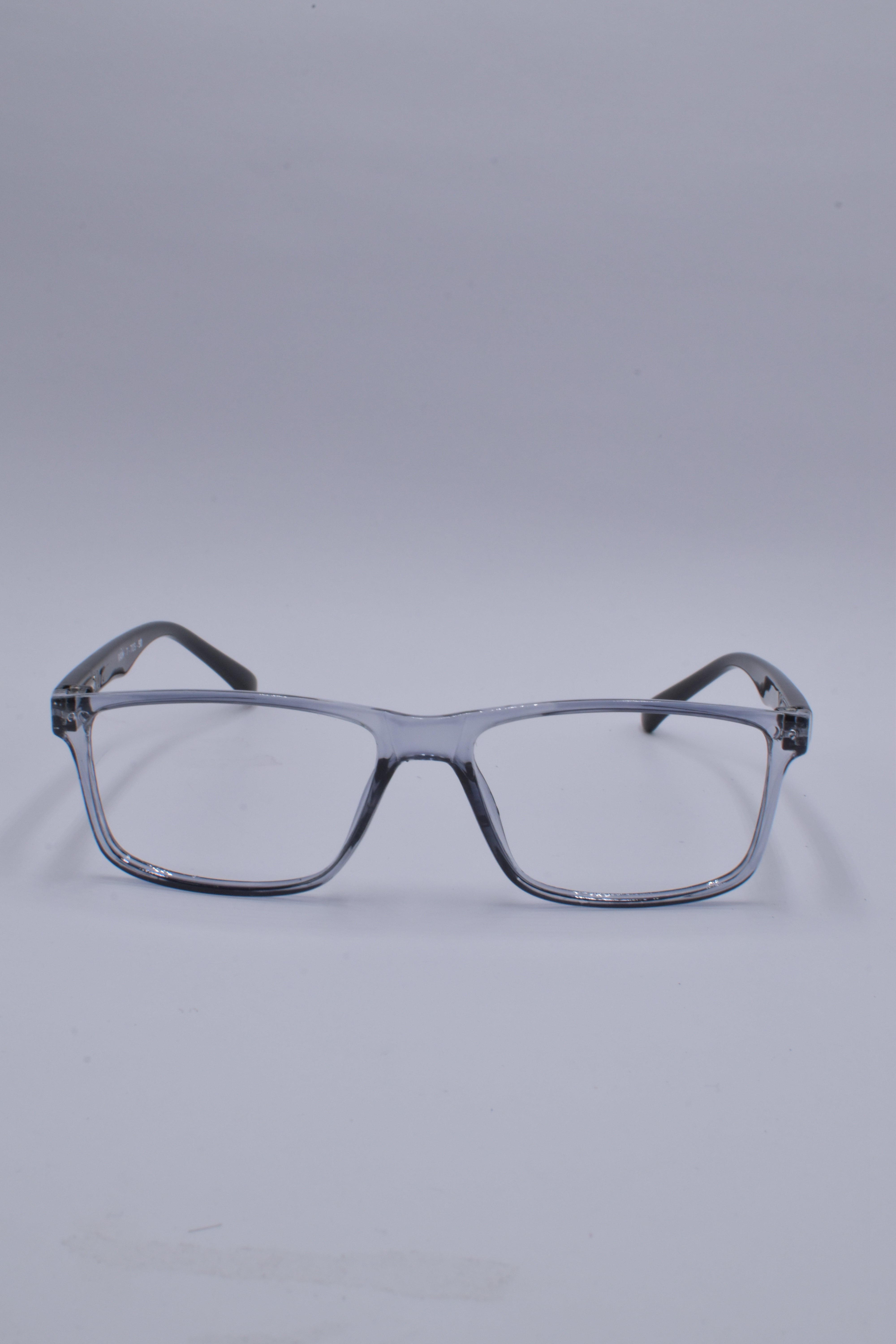 vision plus transparent gray and black frame