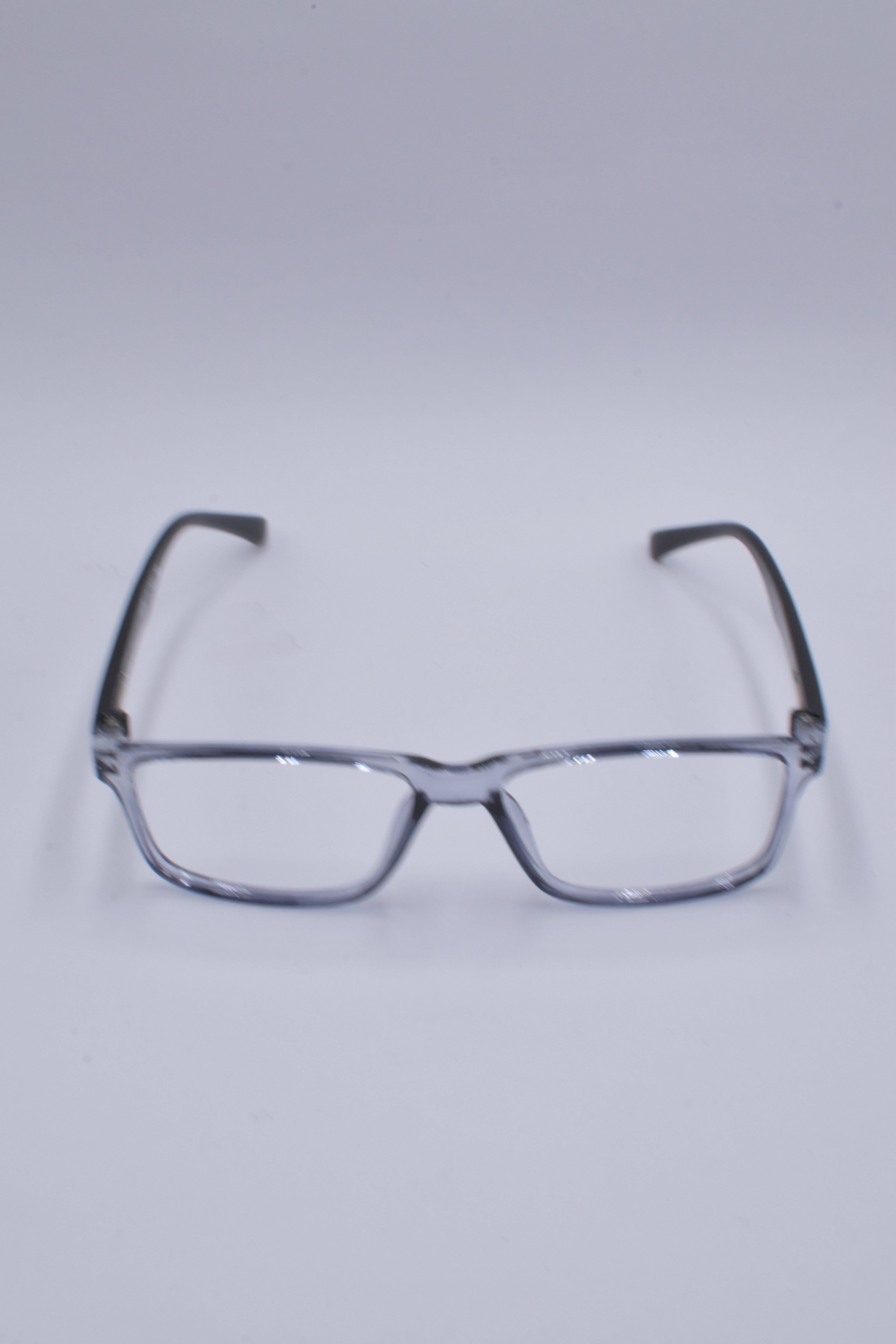 vision plus transparent gray and black frame