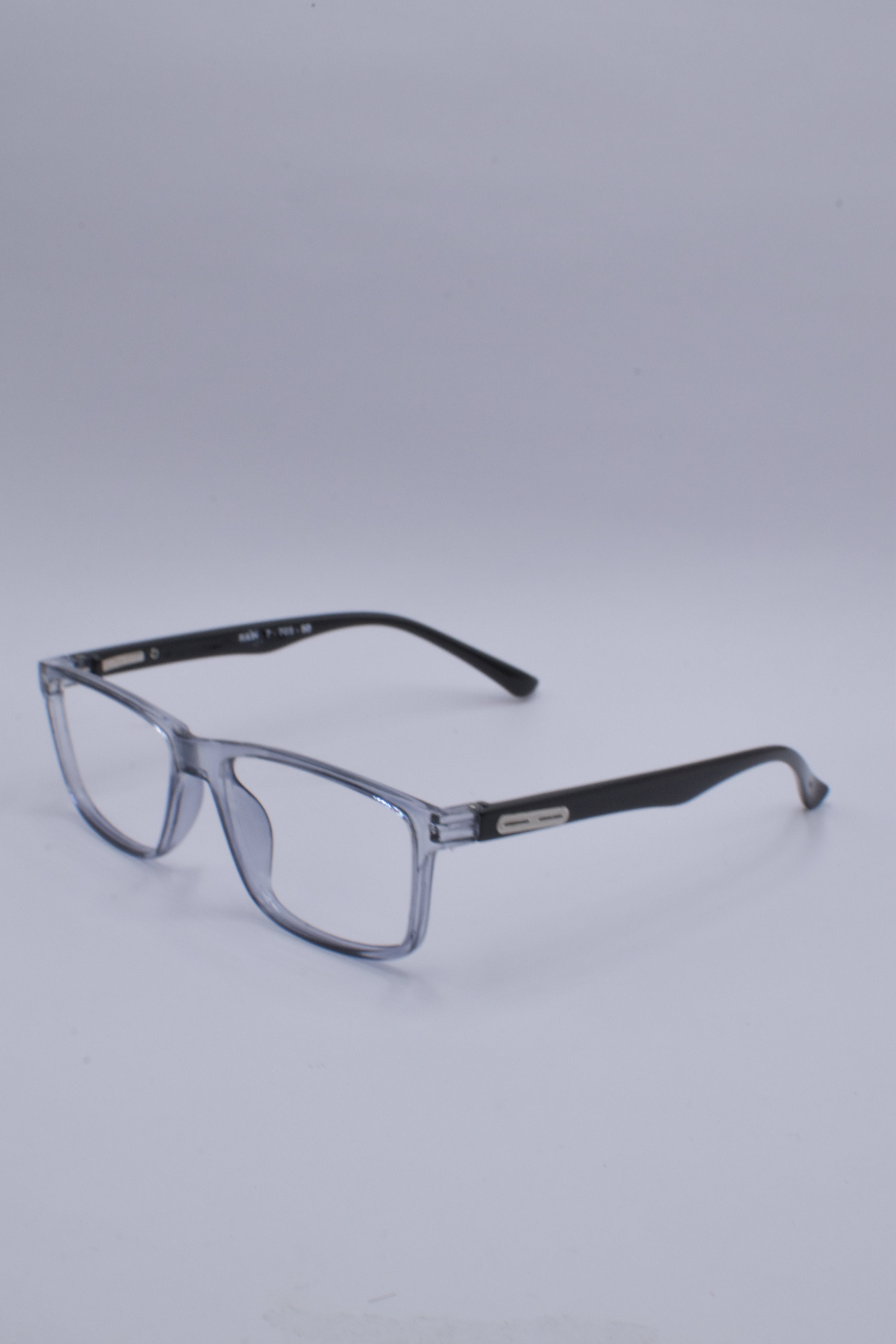 vision plus transparent gray and black frame