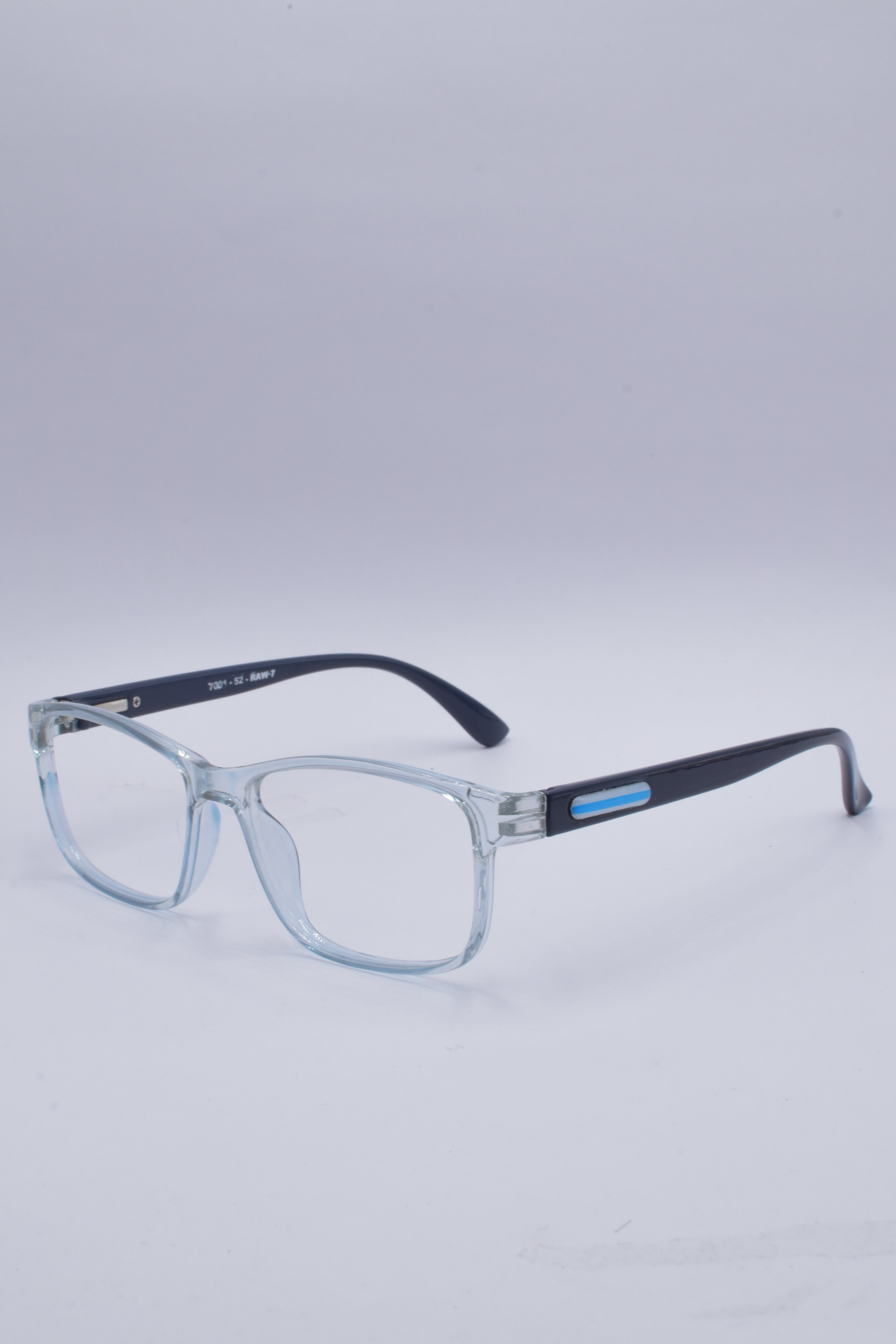 vision plus transparent light blue frame