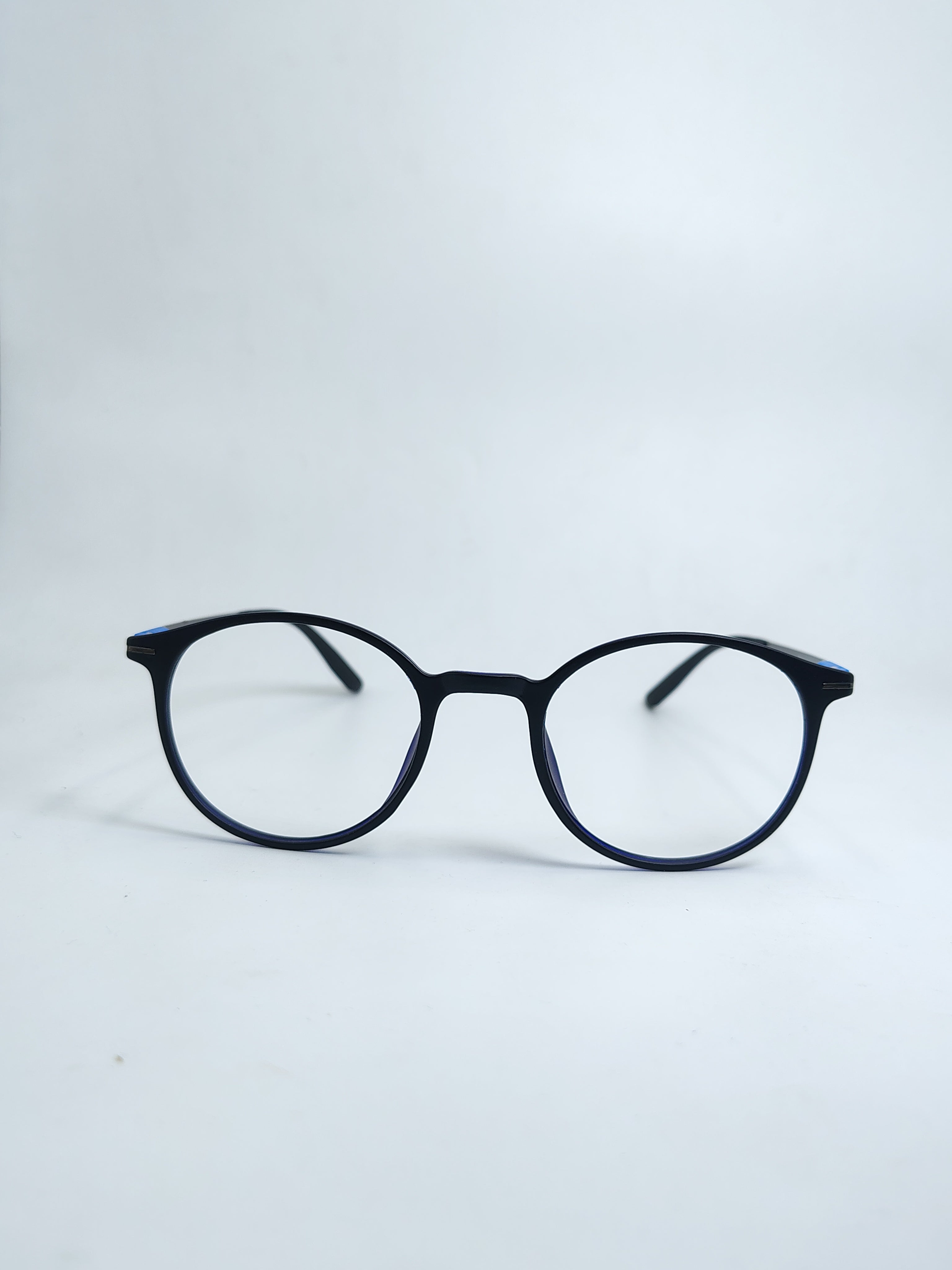 Miranda round Matte Black & Blue Frame