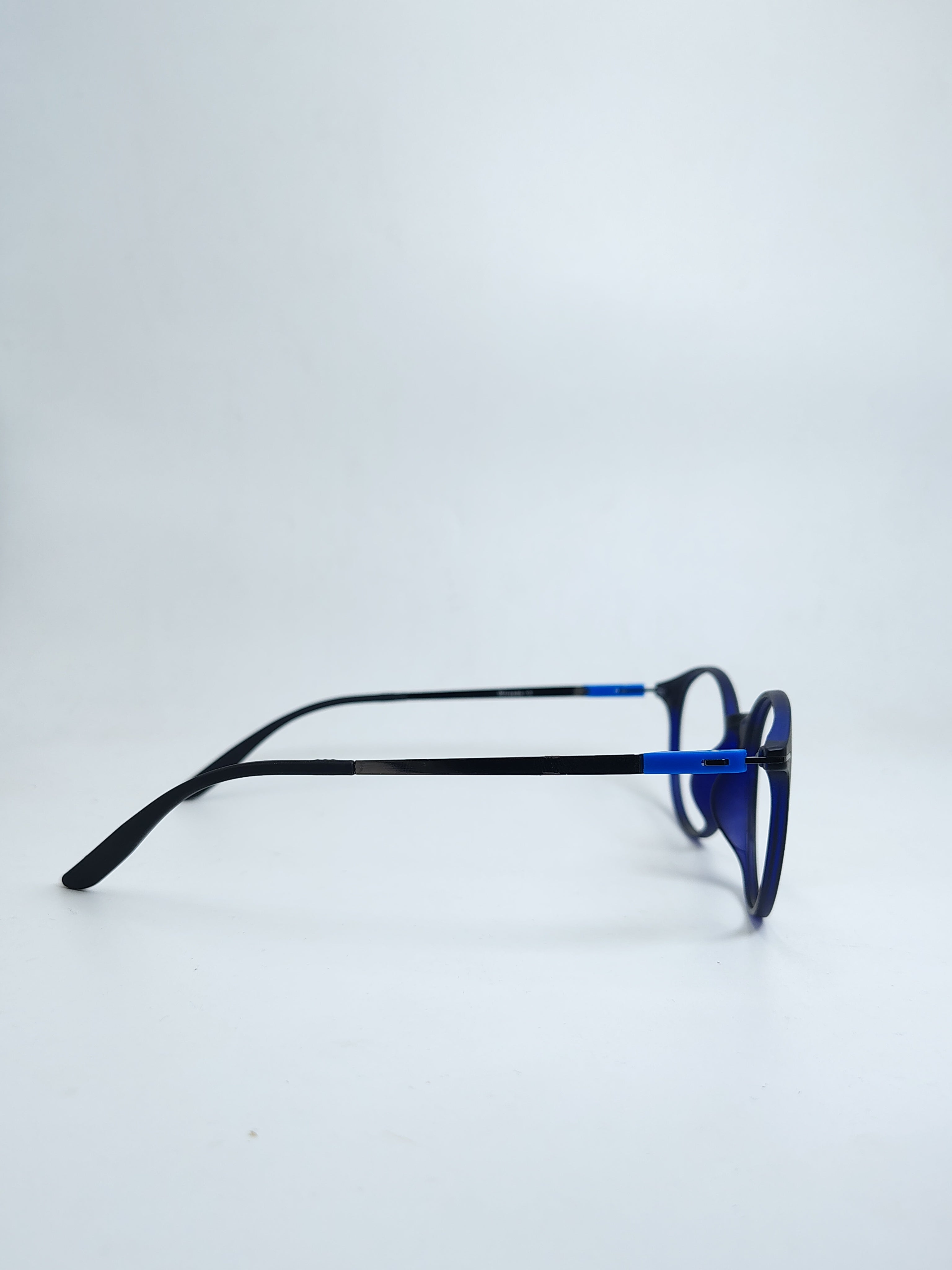 Miranda round Matte Black & Blue Frame