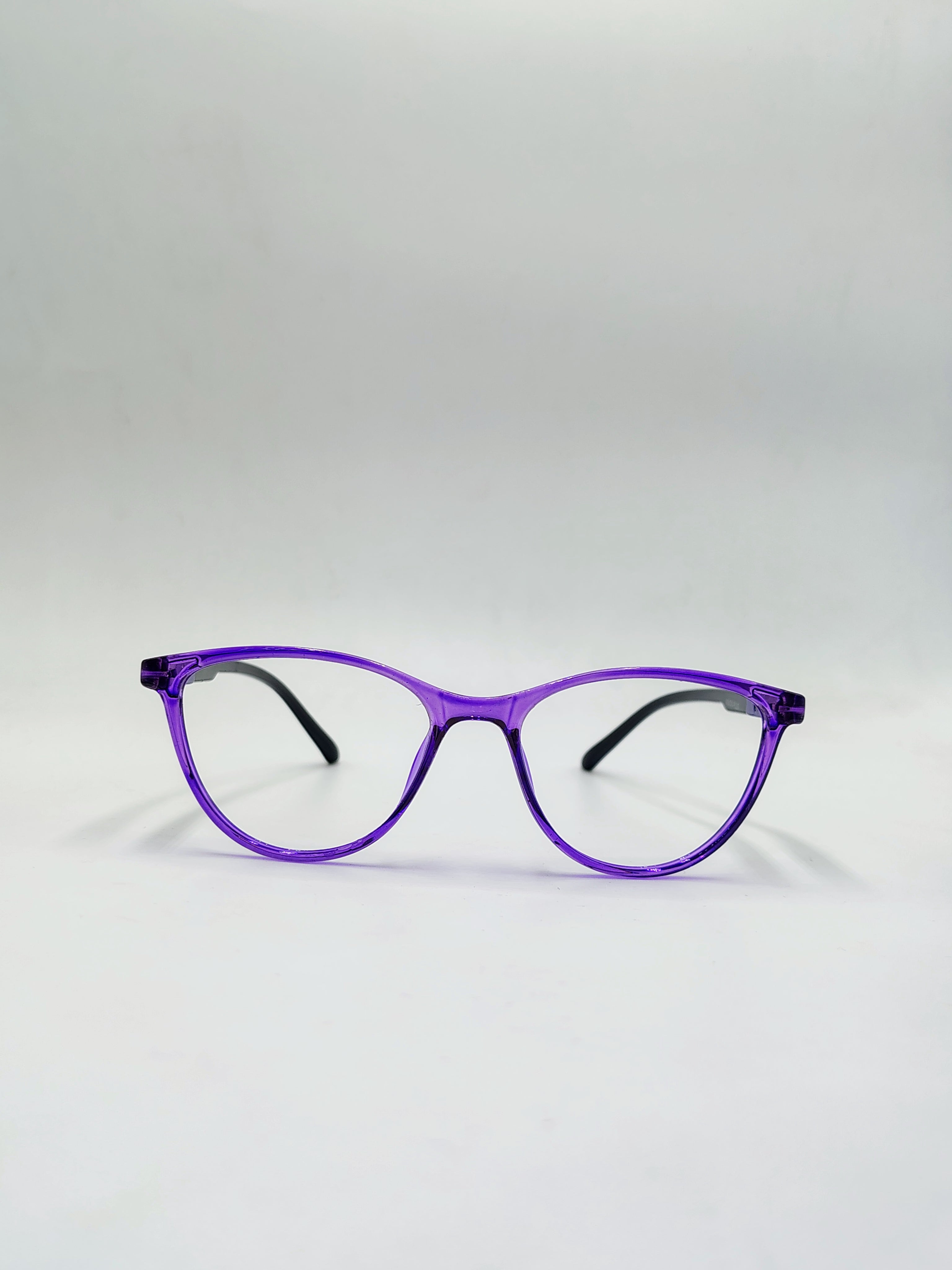 Vision plus Cat Eye Crystal Purple And Black Frame
