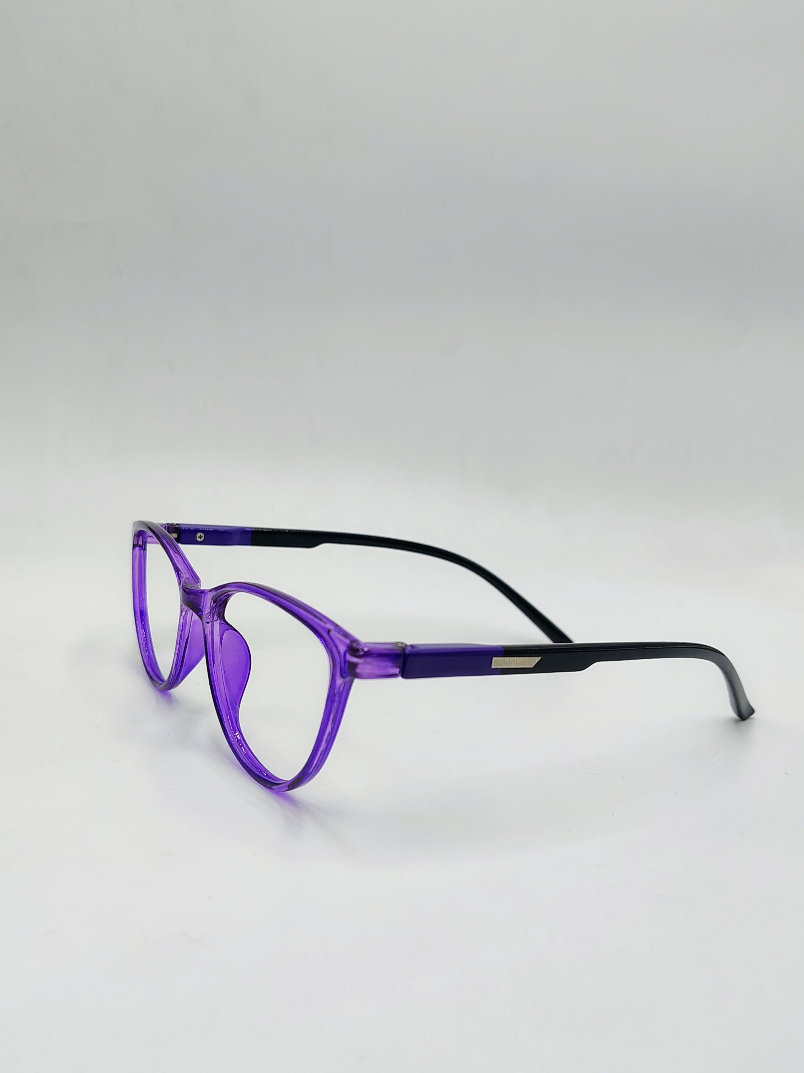 Vision plus Cat Eye Crystal Purple And Black Frame