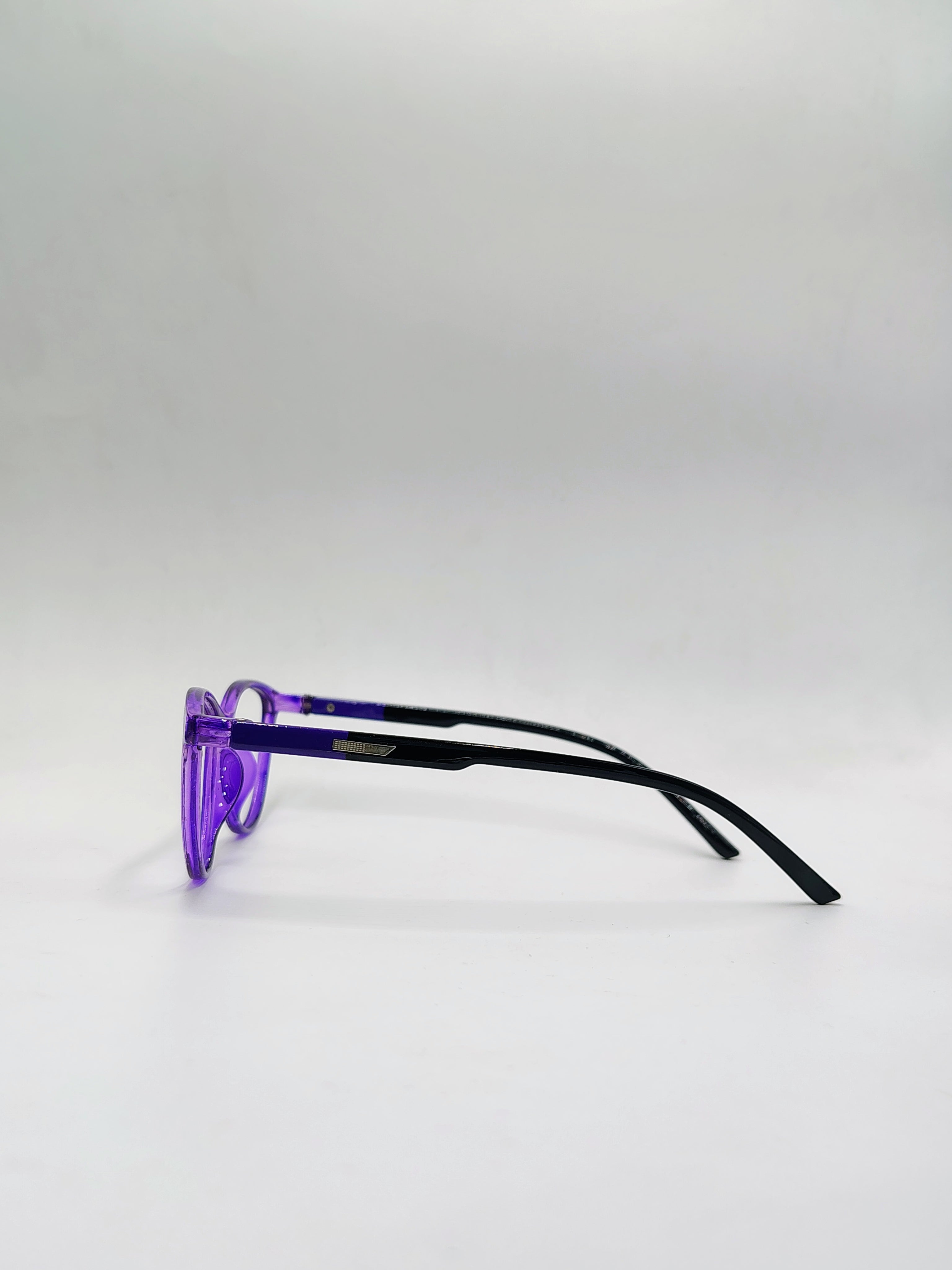 Vision plus Cat Eye Crystal Purple And Black Frame