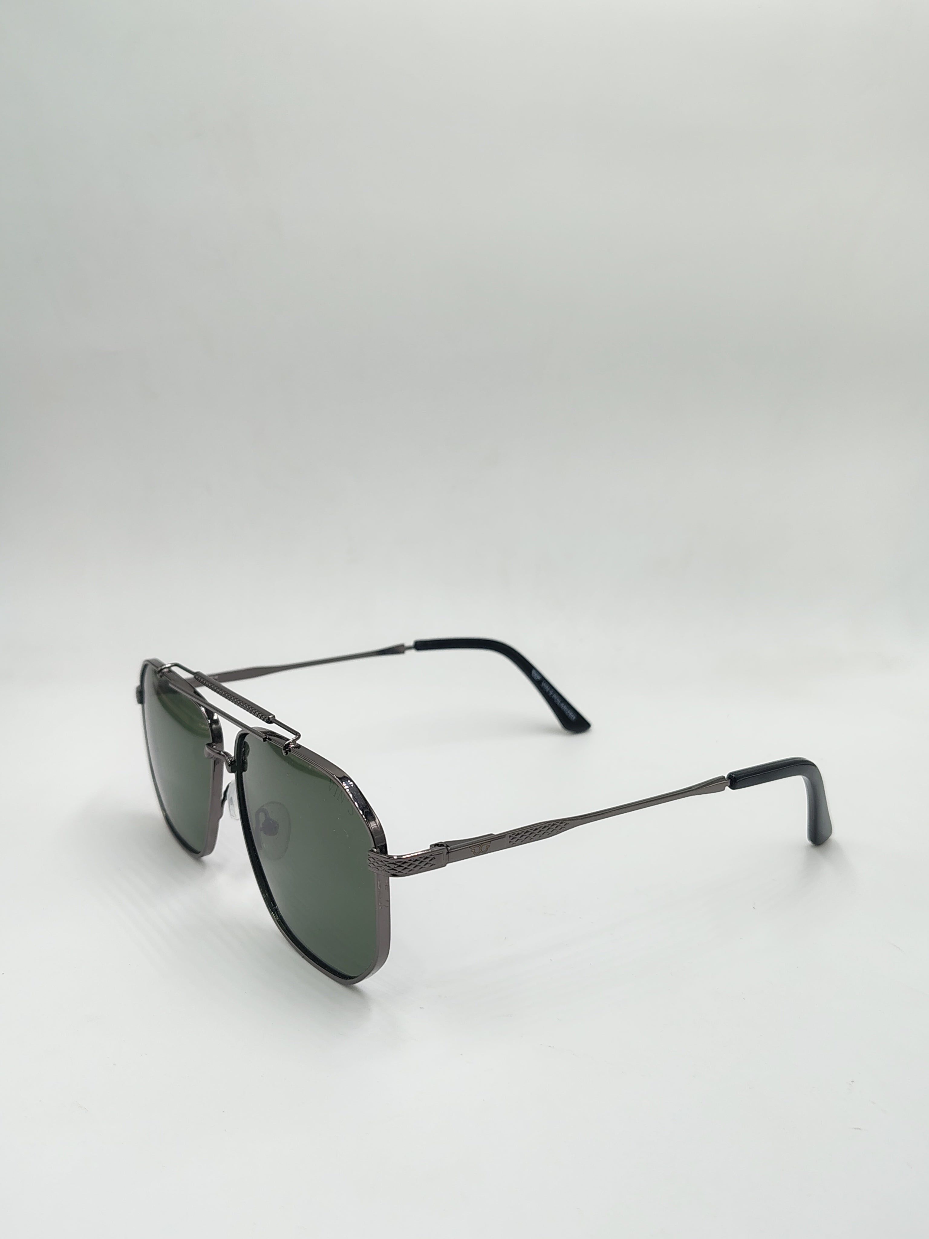 Vin's Polarized Green Shade Metal Frame