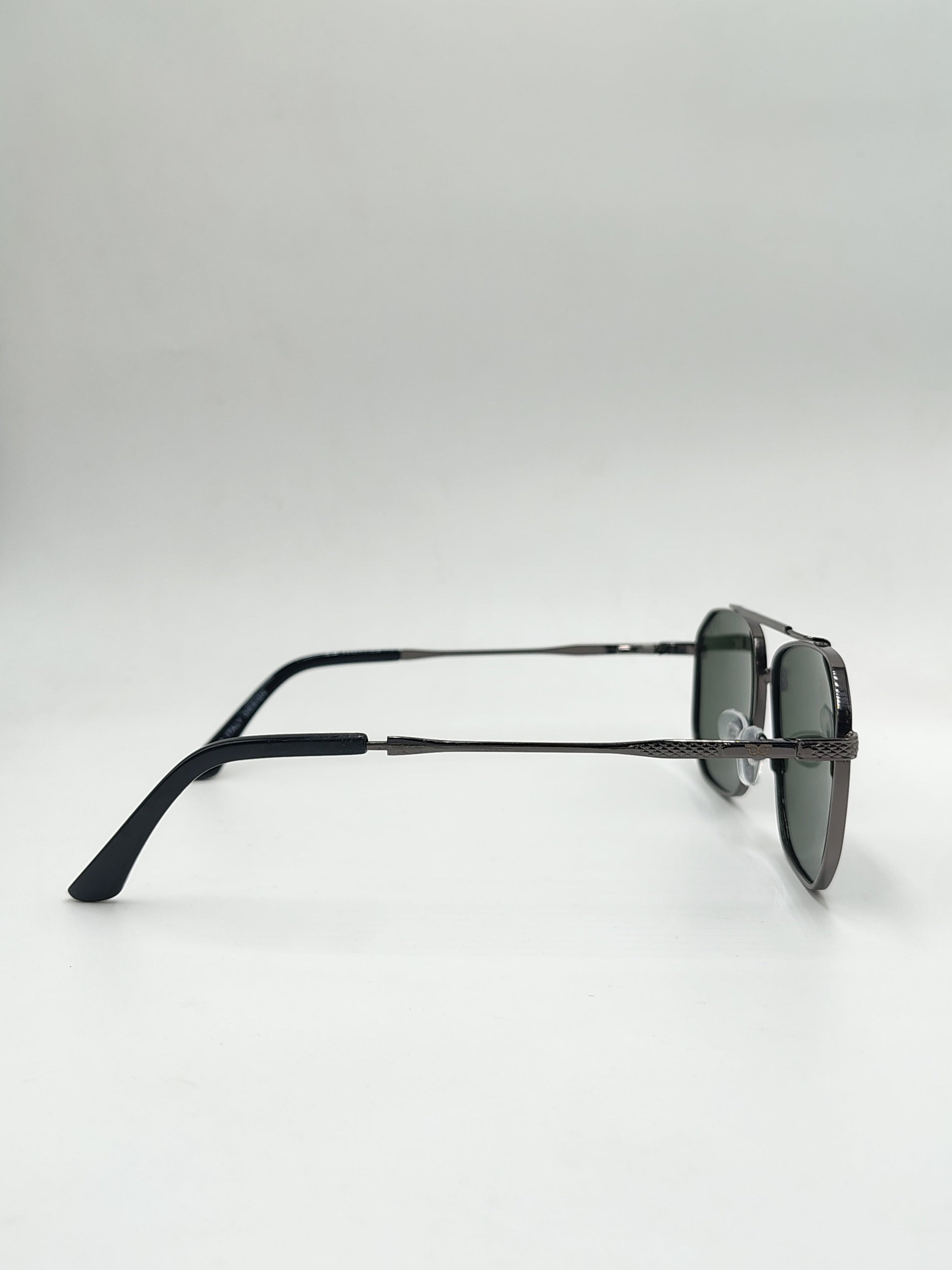 Vin's Polarized Green Shade Metal Frame