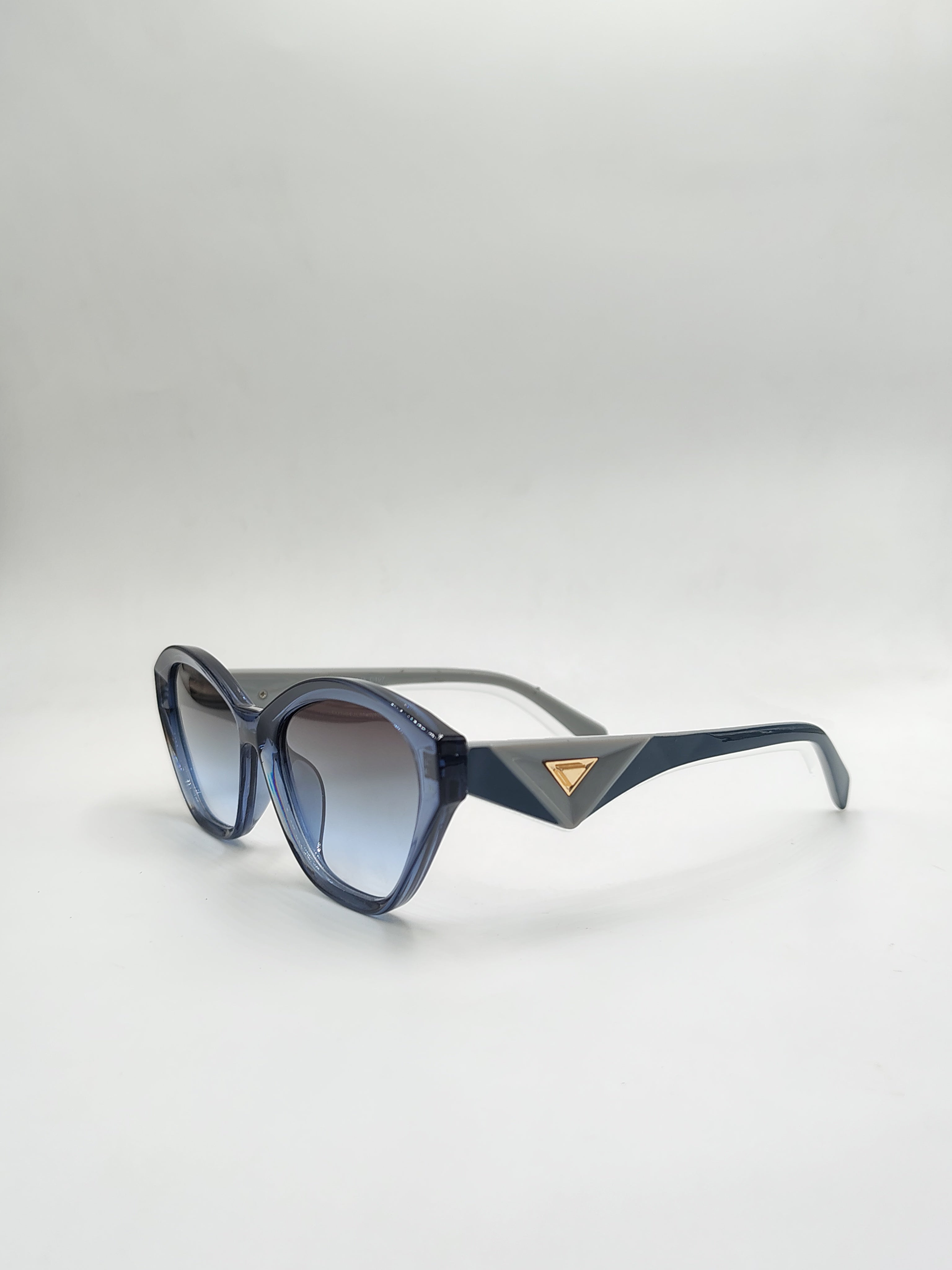 Eyeket Cateye Blue And Gray Woman Sunglasses