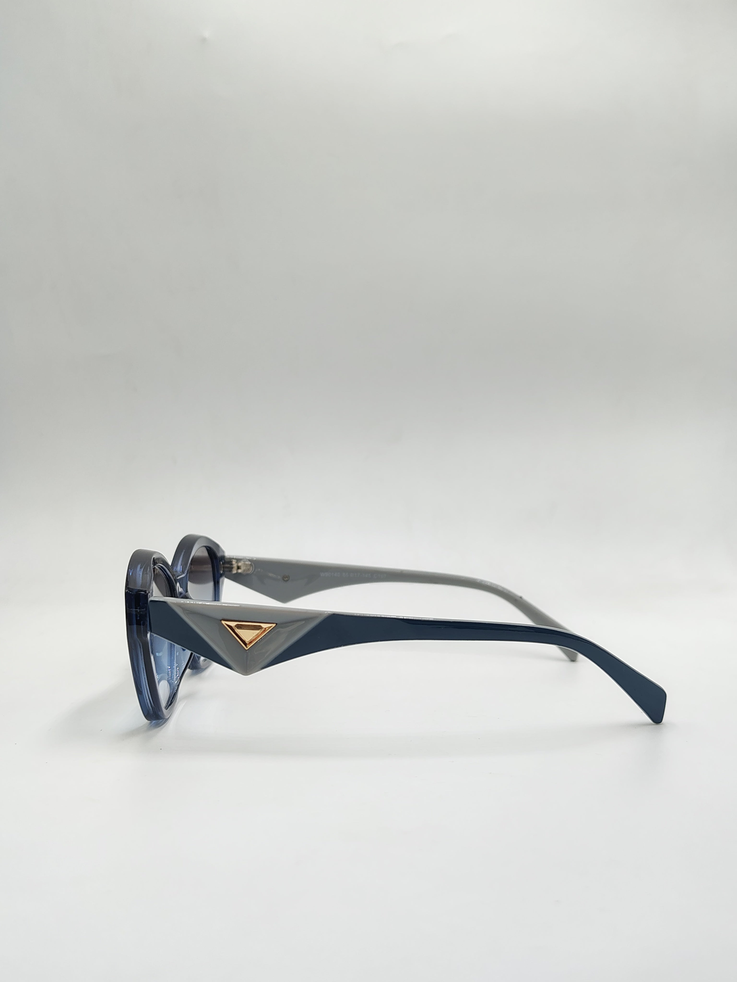 Eyeket Cateye Blue And Gray Woman Sunglasses